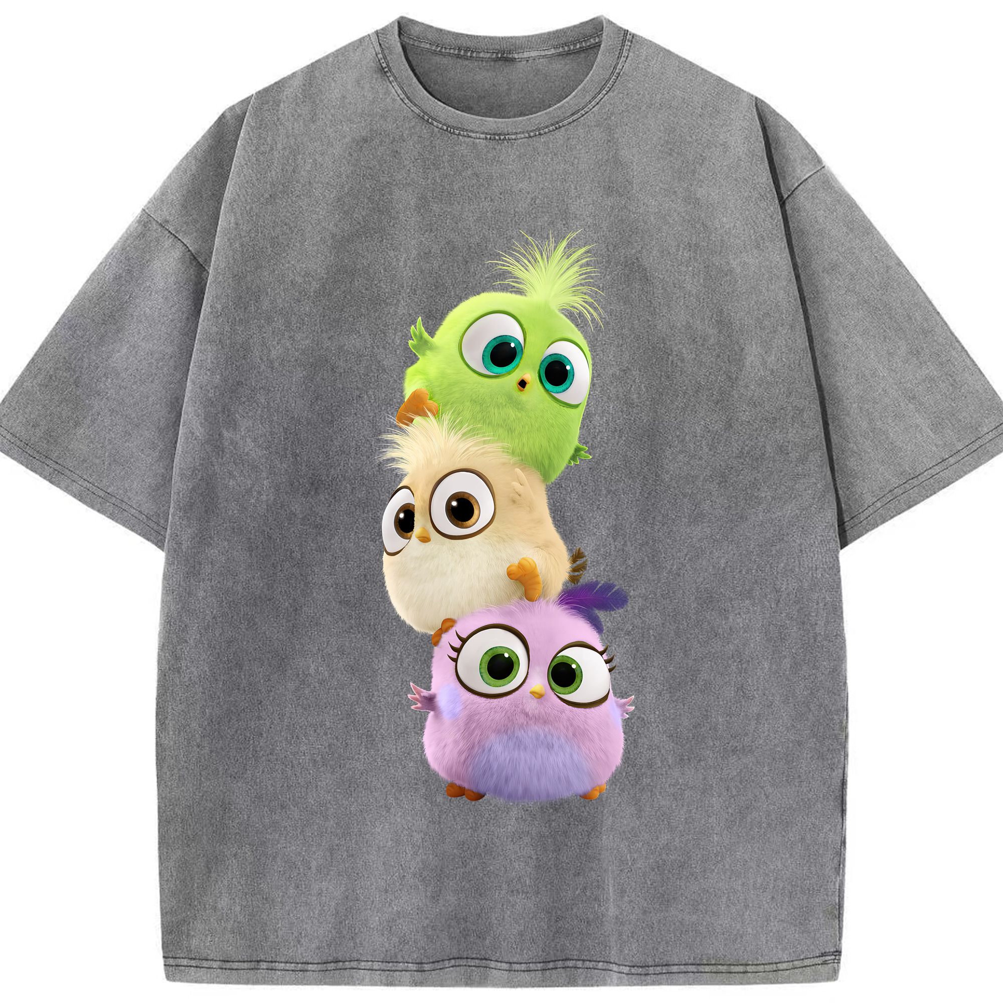 （画像用） Angry Birds アングリーバード 綿100% ヴィンテージ風 半袖Tシャツ（フロントプリント）
