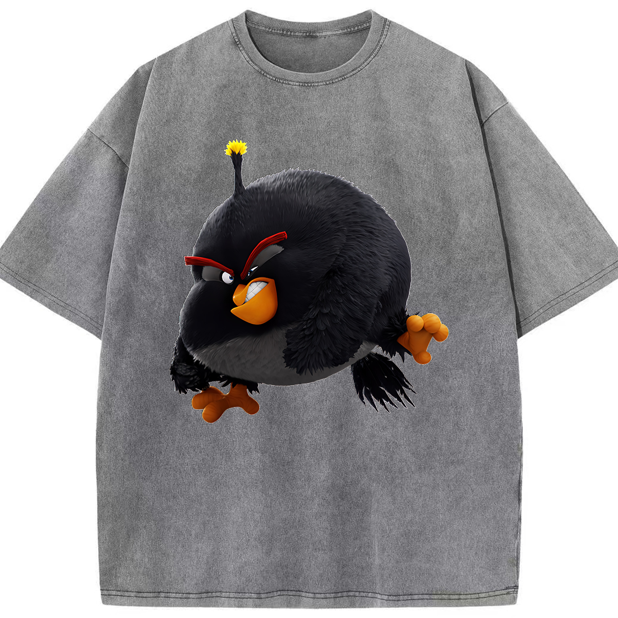 （画像用） Angry Birds アングリーバード 綿100% ヴィンテージ風 半袖Tシャツ（フロントプリント）