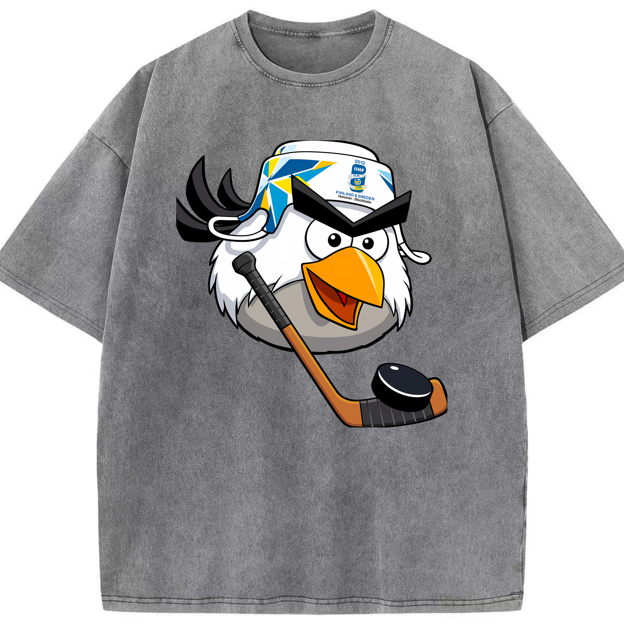 （画像用） Angry Birds アングリーバード 綿100% ヴィンテージ風 半袖Tシャツ（フロントプリント）