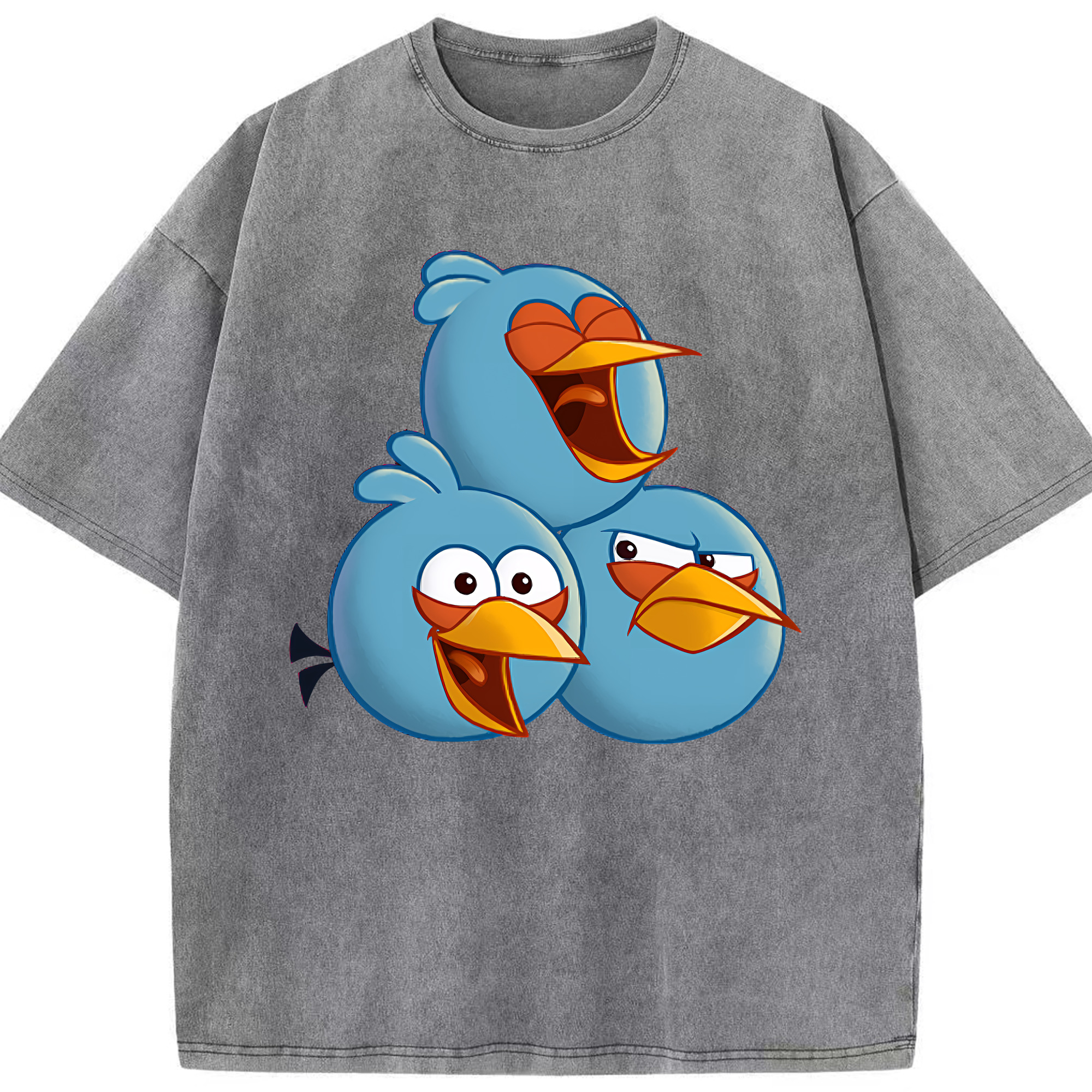（画像用） Angry Birds アングリーバード 綿100% ヴィンテージ風 半袖Tシャツ（フロントプリント）