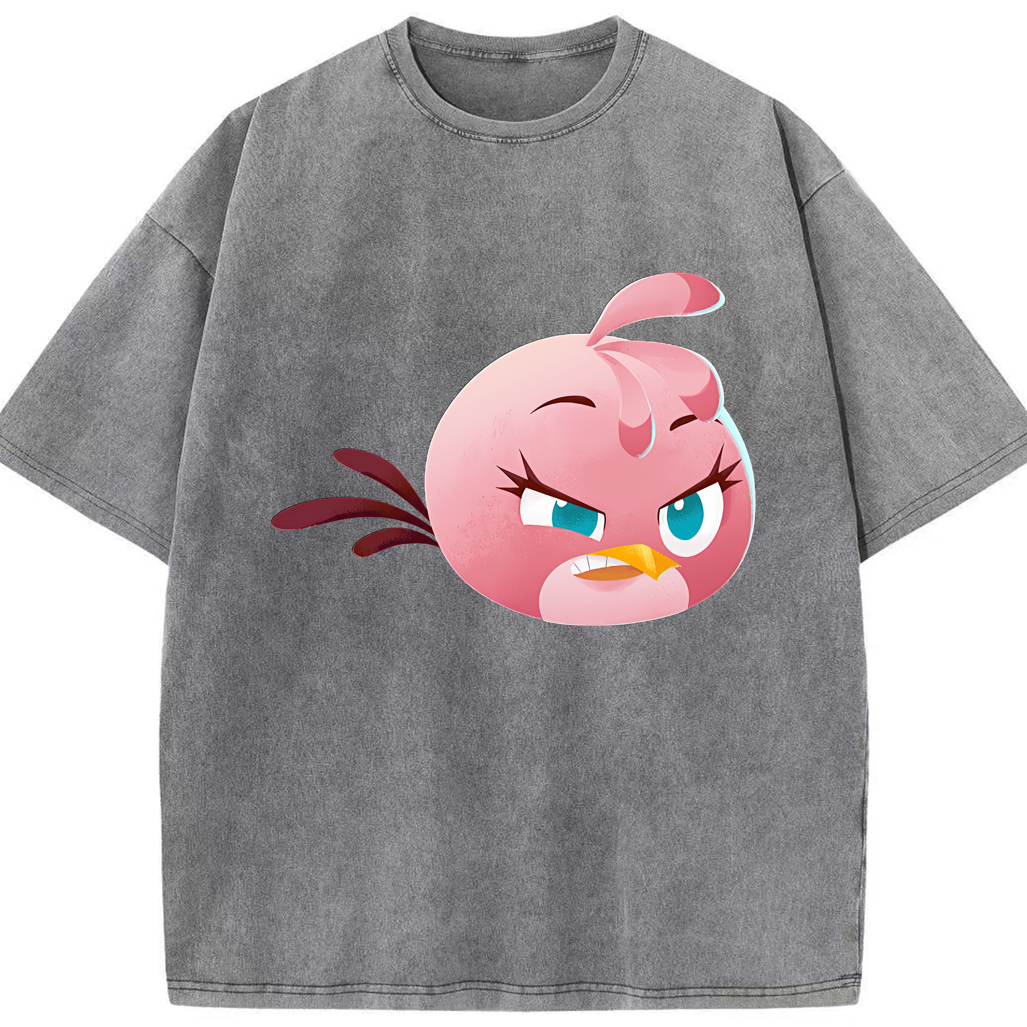 （画像用） Angry Birds アングリーバード 綿100% ヴィンテージ風 半袖Tシャツ（フロントプリント）