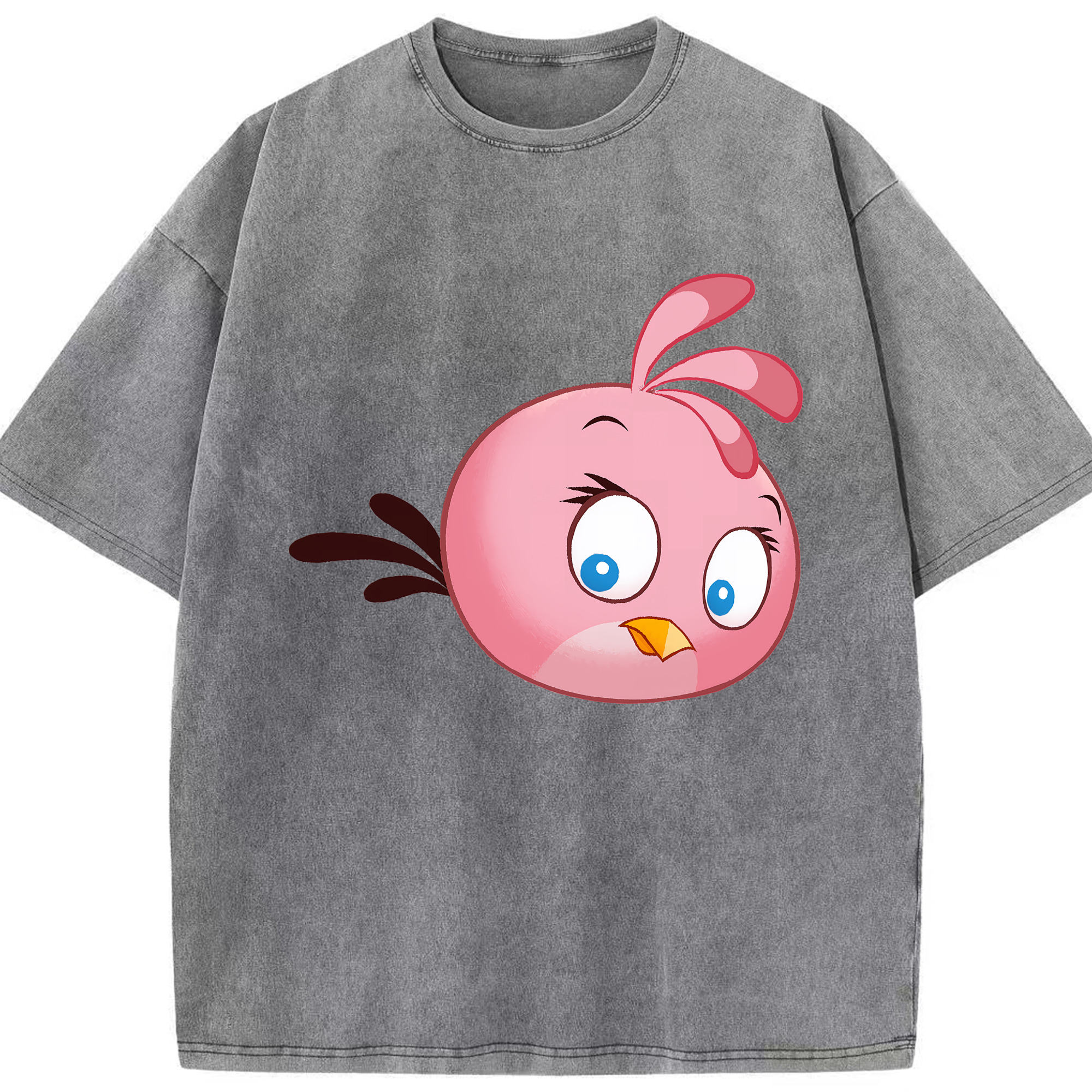 （画像用） Angry Birds アングリーバード 綿100% ヴィンテージ風 半袖Tシャツ（フロントプリント）