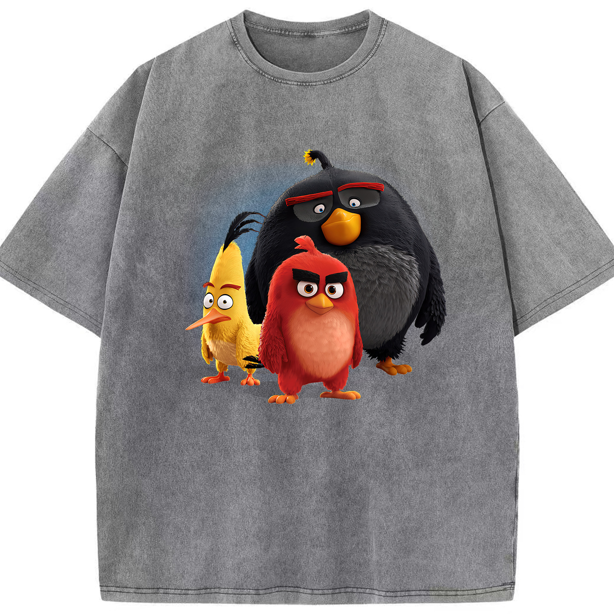 （画像用） Angry Birds アングリーバード 綿100% ヴィンテージ風 半袖Tシャツ（フロントプリント）