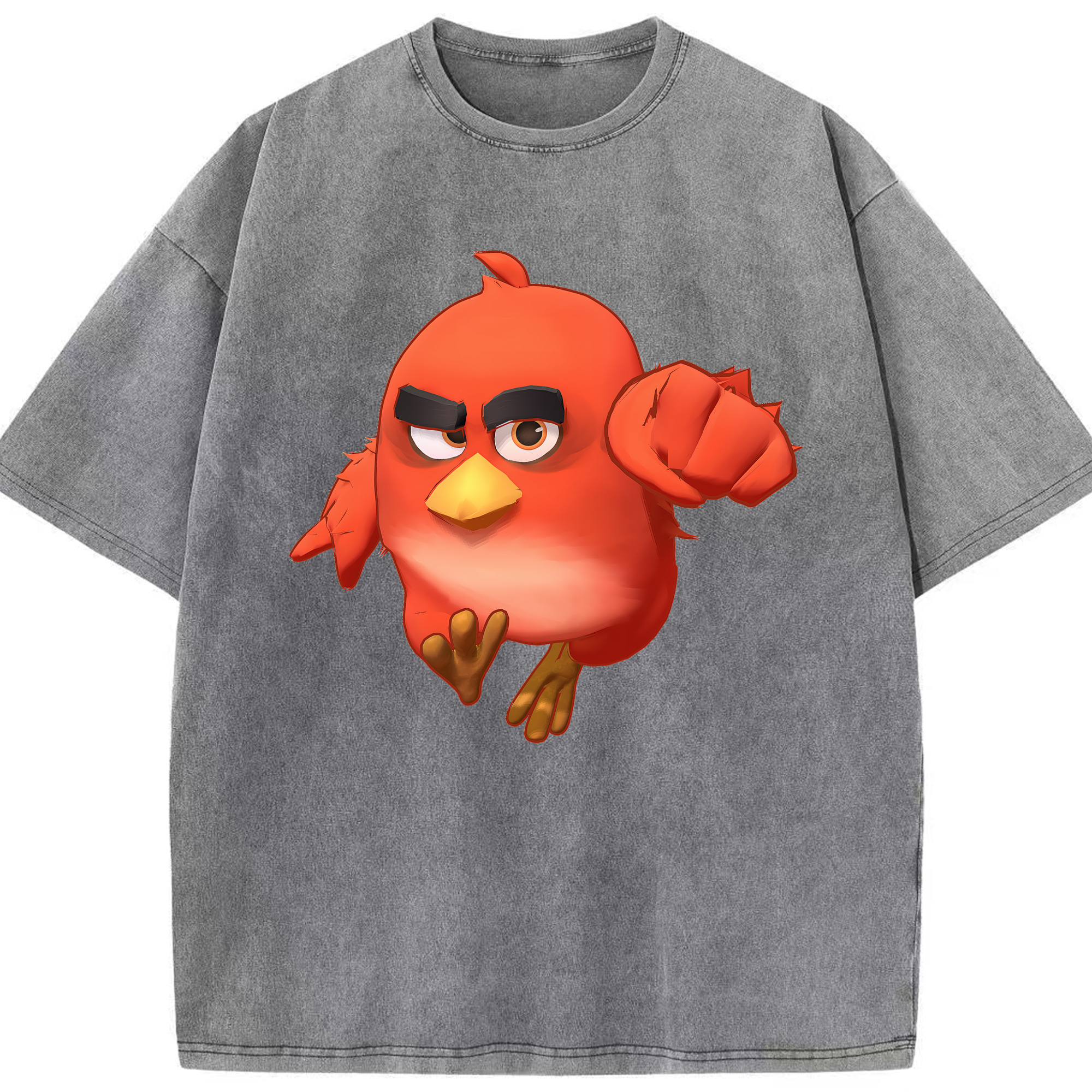（画像用） Angry Birds アングリーバード 綿100% ヴィンテージ風 半袖Tシャツ（フロントプリント）