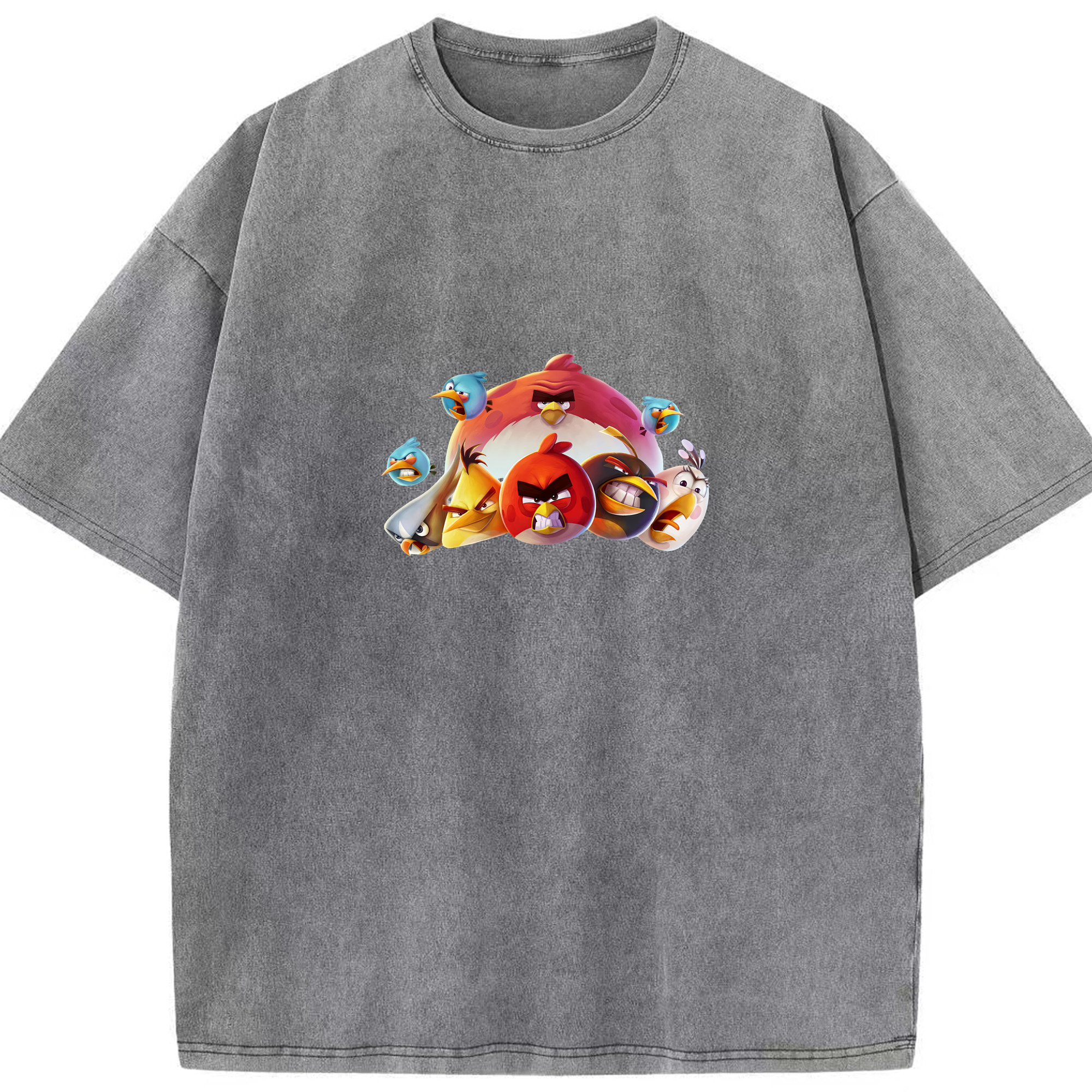 （画像用） Angry Birds アングリーバード 綿100% ヴィンテージ風 半袖Tシャツ（フロントプリント）
