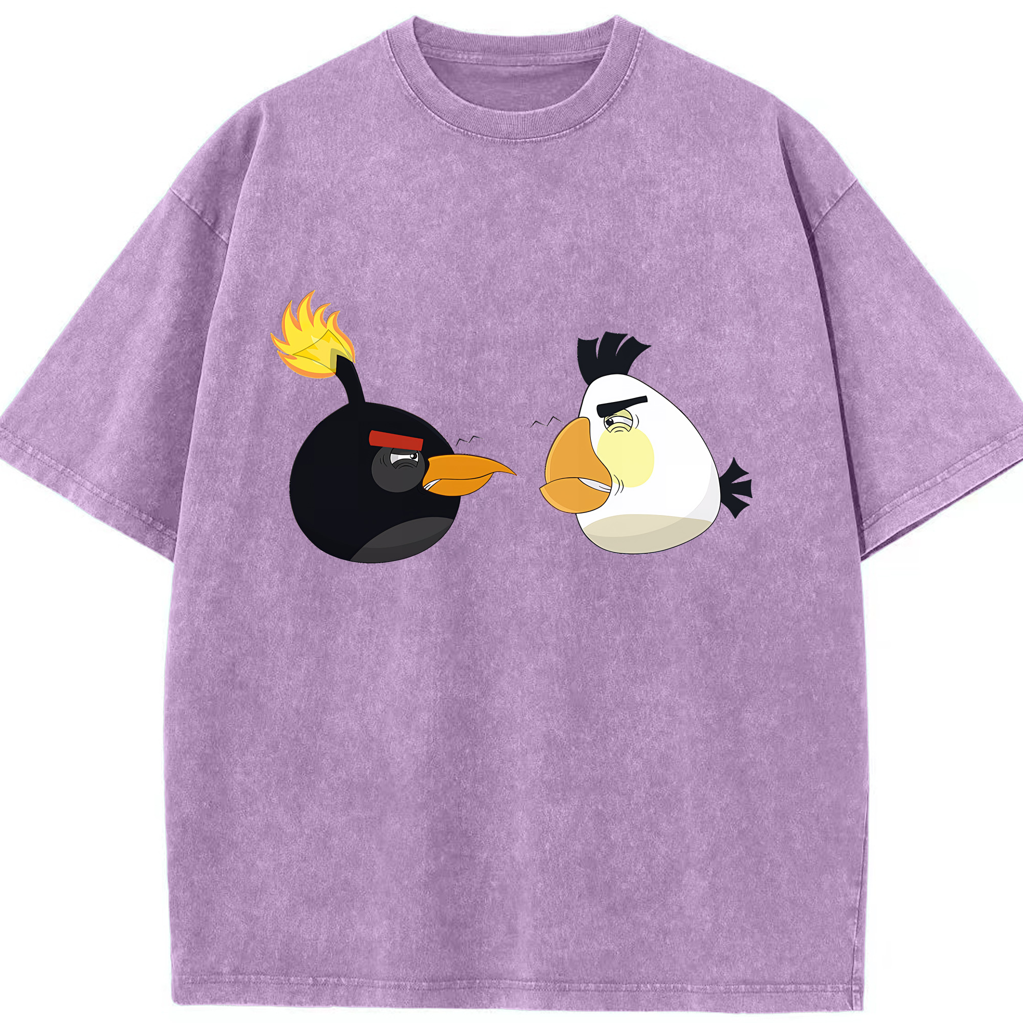 （画像用） Angry Birds アングリーバード 綿100% ヴィンテージ風 半袖Tシャツ（フロントプリント）