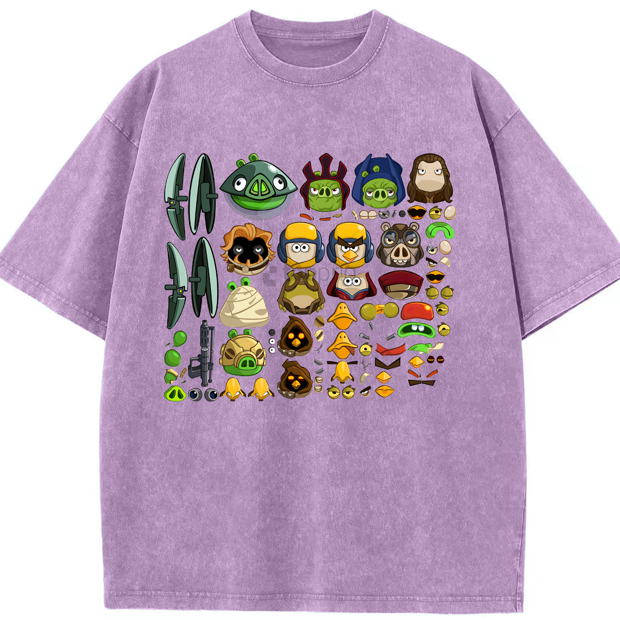 （画像用） Angry Birds アングリーバード 綿100% ヴィンテージ風 半袖Tシャツ（フロントプリント）