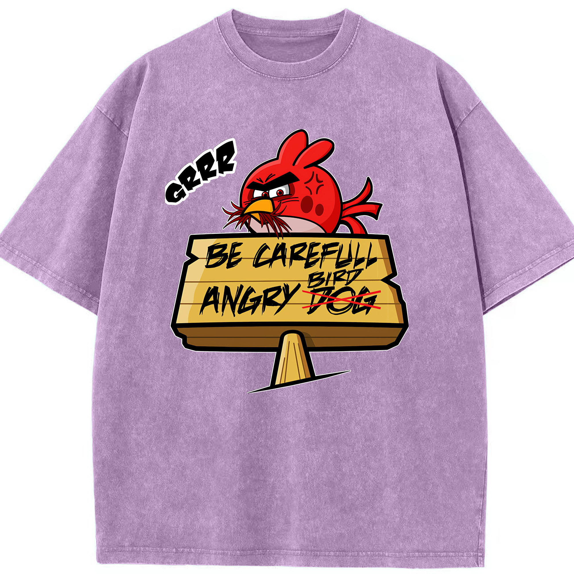 （画像用） Angry Birds アングリーバード 綿100% ヴィンテージ風 半袖Tシャツ（フロントプリント）