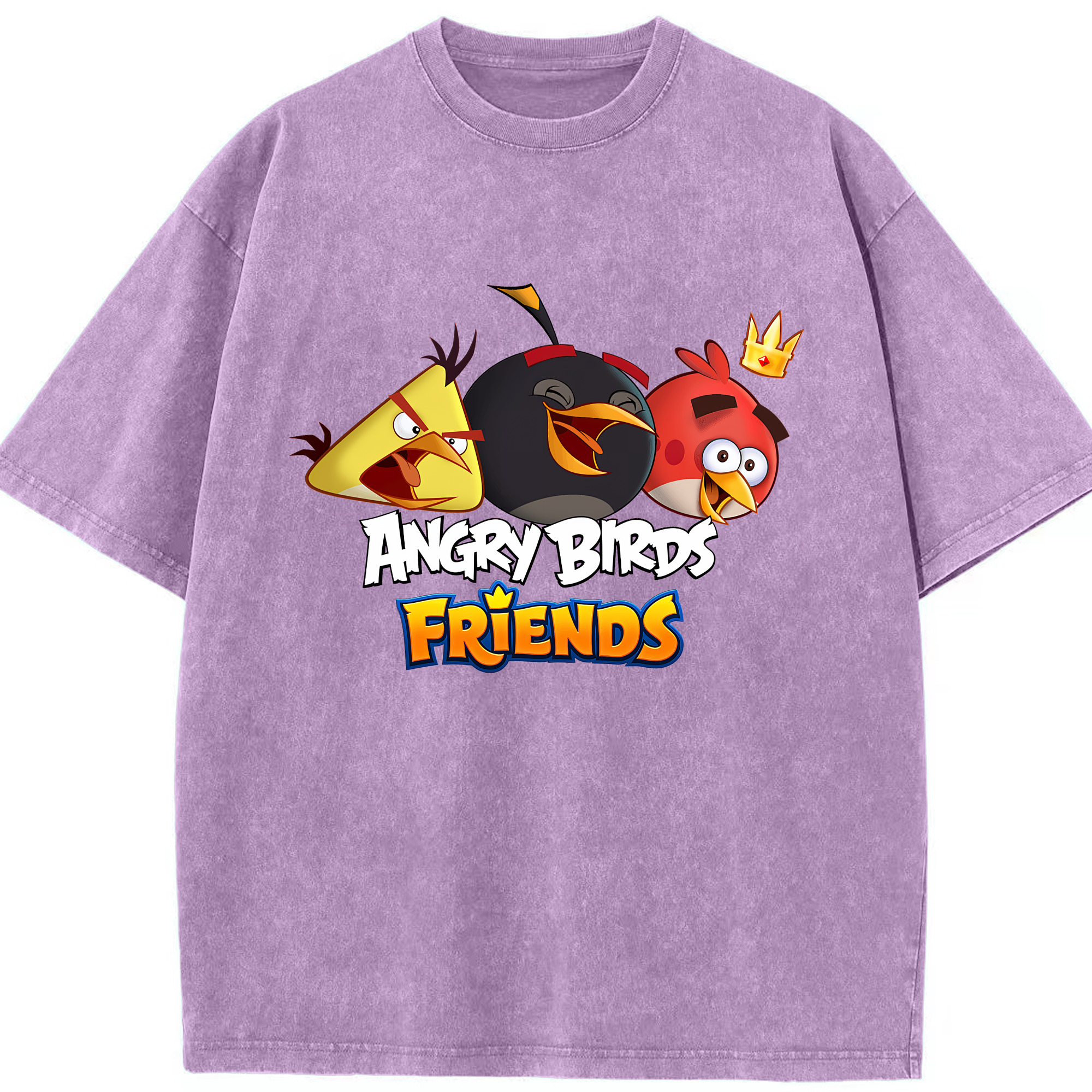 （画像用） Angry Birds アングリーバード 綿100% ヴィンテージ風 半袖Tシャツ（フロントプリント）