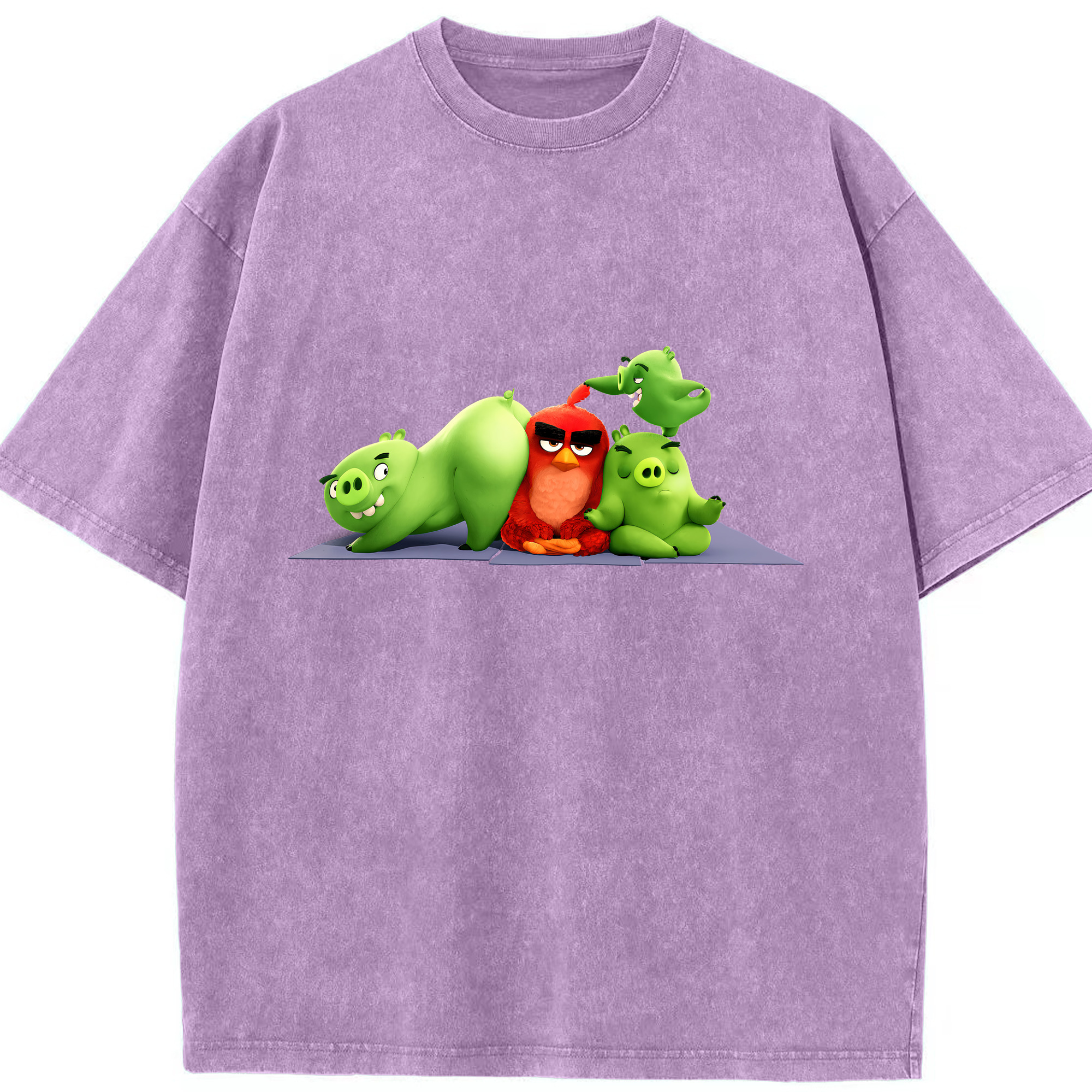 （画像用） Angry Birds アングリーバード 綿100% ヴィンテージ風 半袖Tシャツ（フロントプリント）