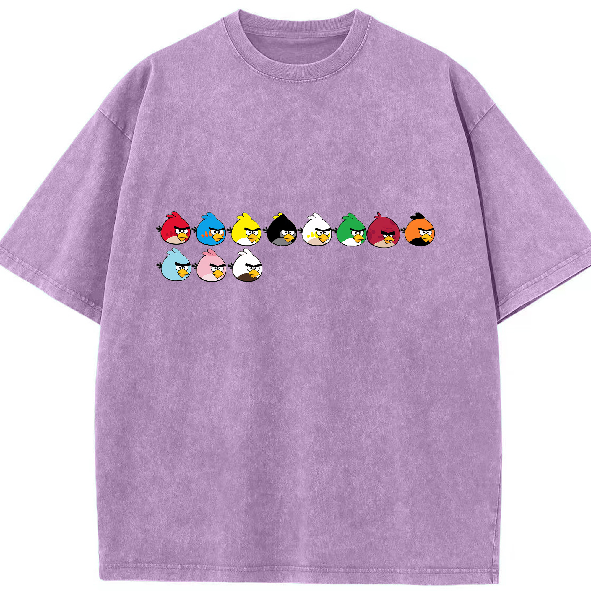（画像用） Angry Birds アングリーバード 綿100% ヴィンテージ風 半袖Tシャツ（フロントプリント）