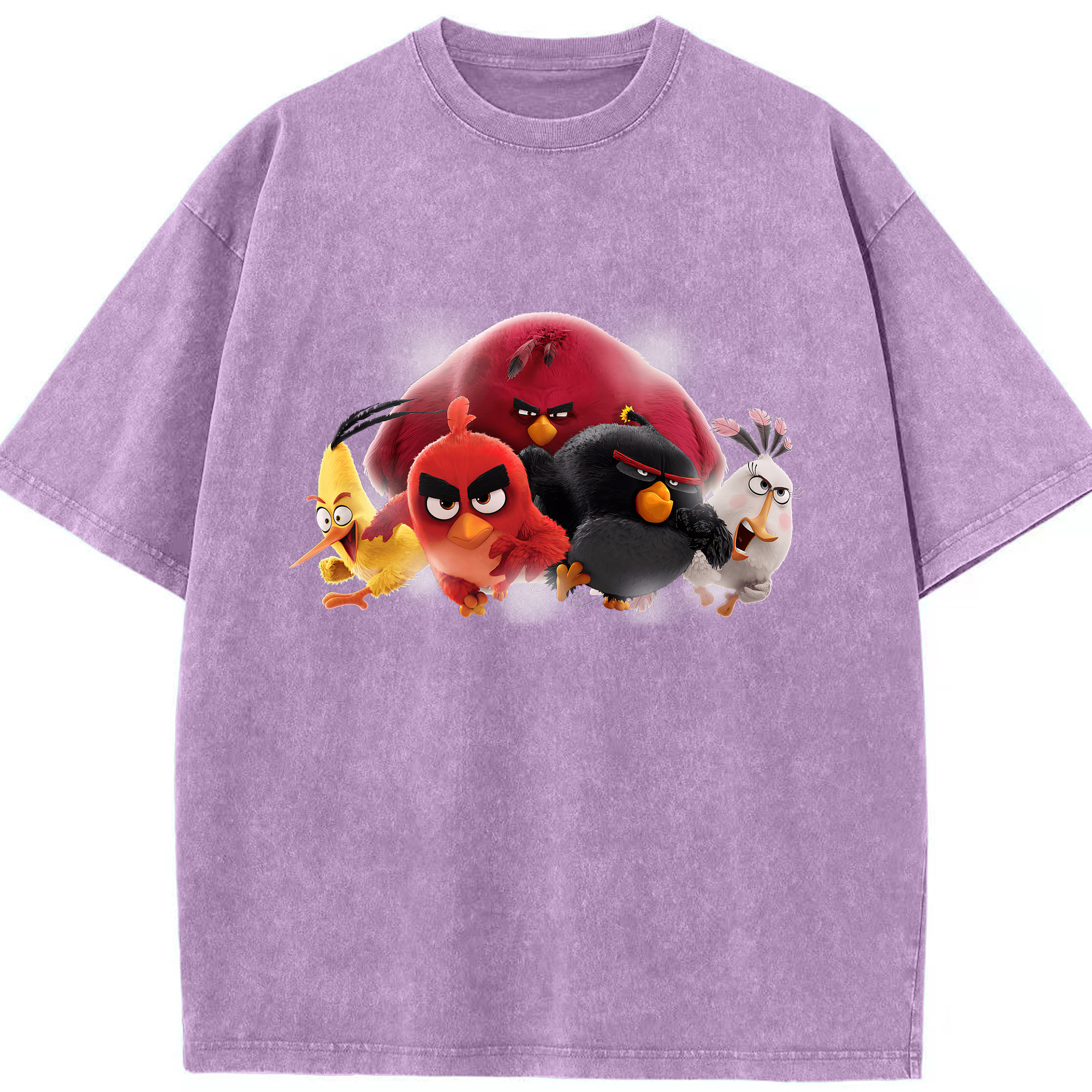 （画像用） Angry Birds アングリーバード 綿100% ヴィンテージ風 半袖Tシャツ（フロントプリント）