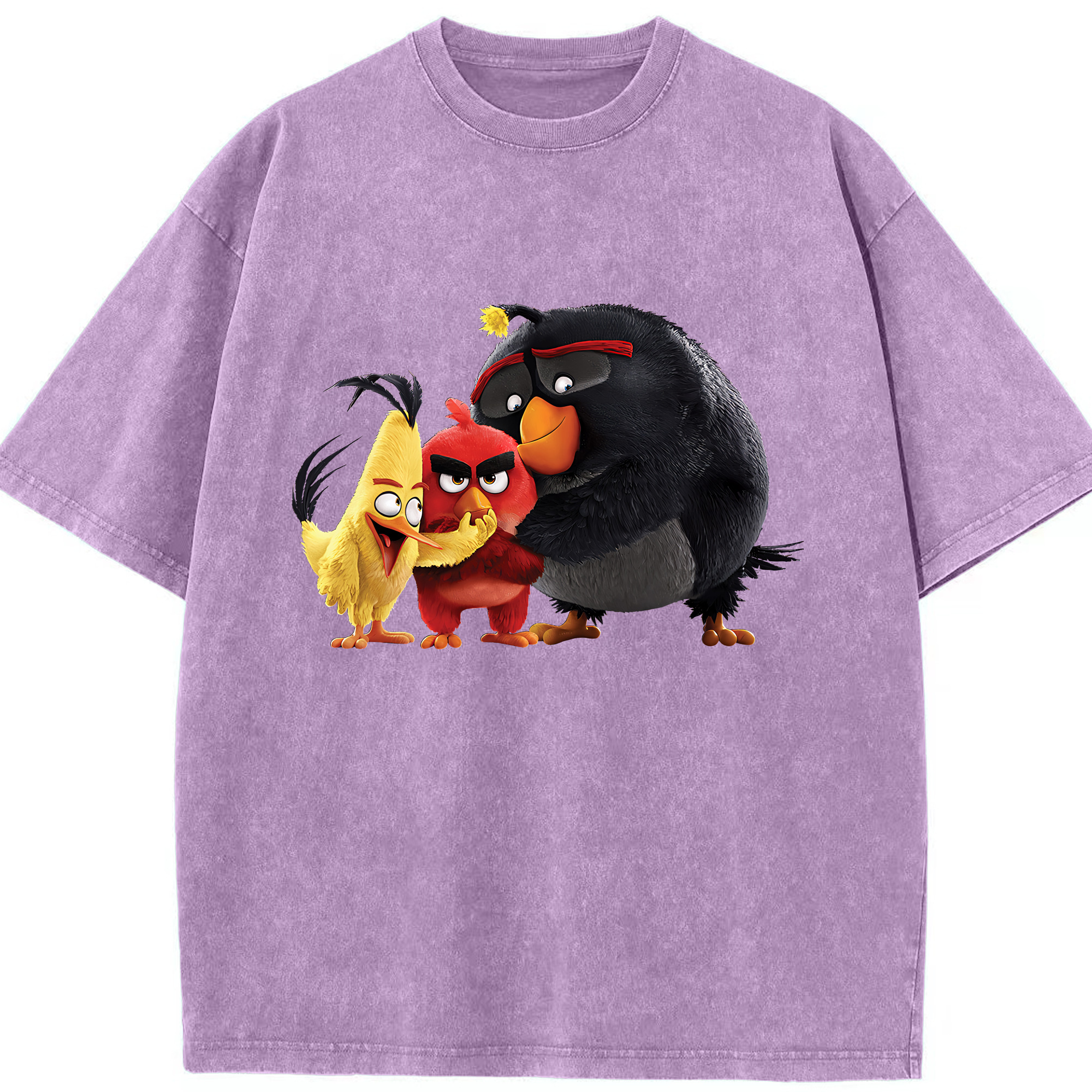 （画像用） Angry Birds アングリーバード 綿100% ヴィンテージ風 半袖Tシャツ（フロントプリント）