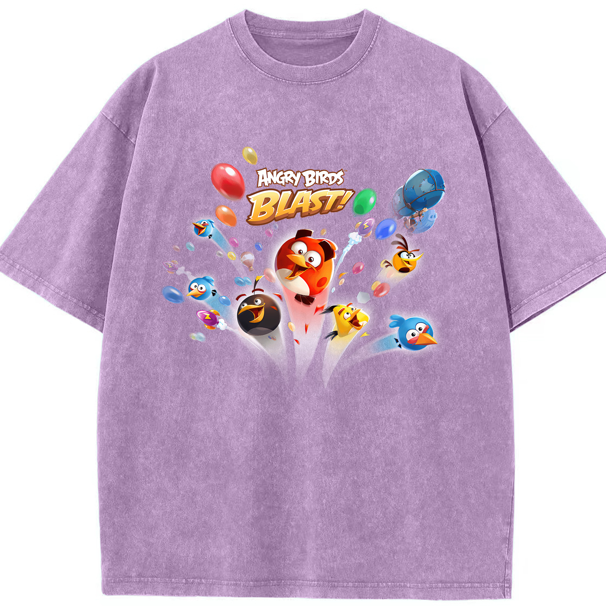 （画像用） Angry Birds アングリーバード 綿100% ヴィンテージ風 半袖Tシャツ（フロントプリント）