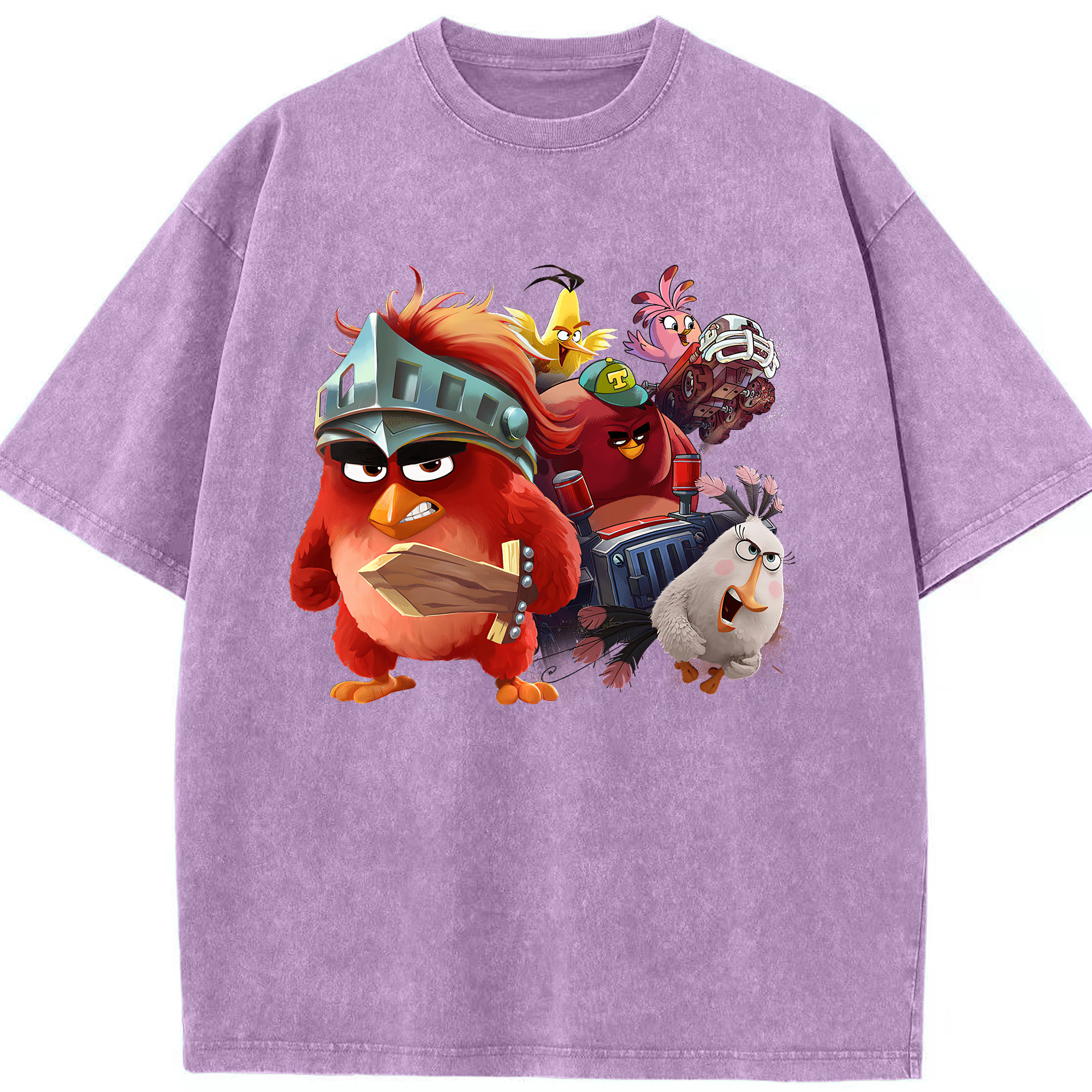 （画像用） Angry Birds アングリーバード 綿100% ヴィンテージ風 半袖Tシャツ（フロントプリント）