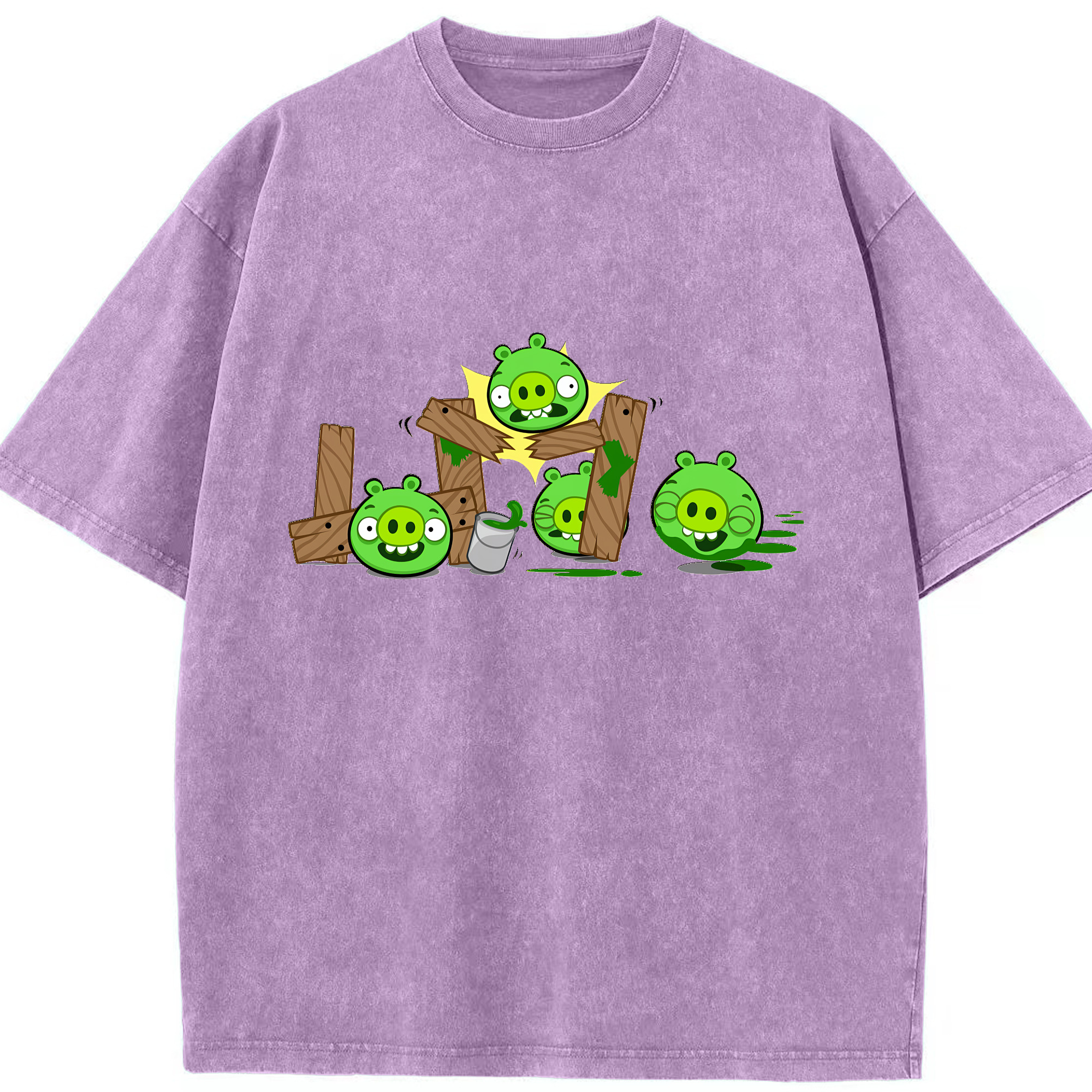 （画像用） Angry Birds アングリーバード 綿100% ヴィンテージ風 半袖Tシャツ（フロントプリント）