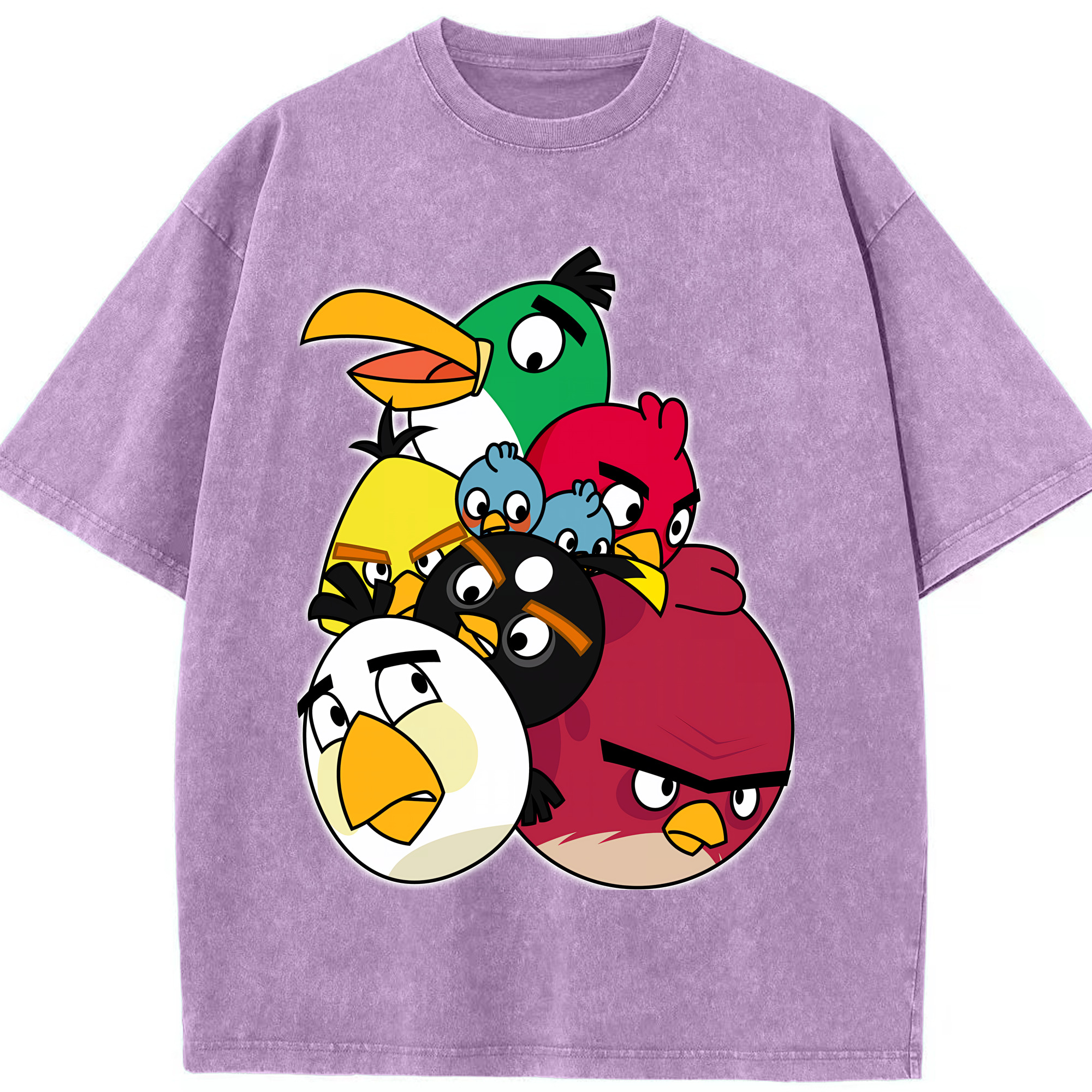 （画像用） Angry Birds アングリーバード 綿100% ヴィンテージ風 半袖Tシャツ（フロントプリント）