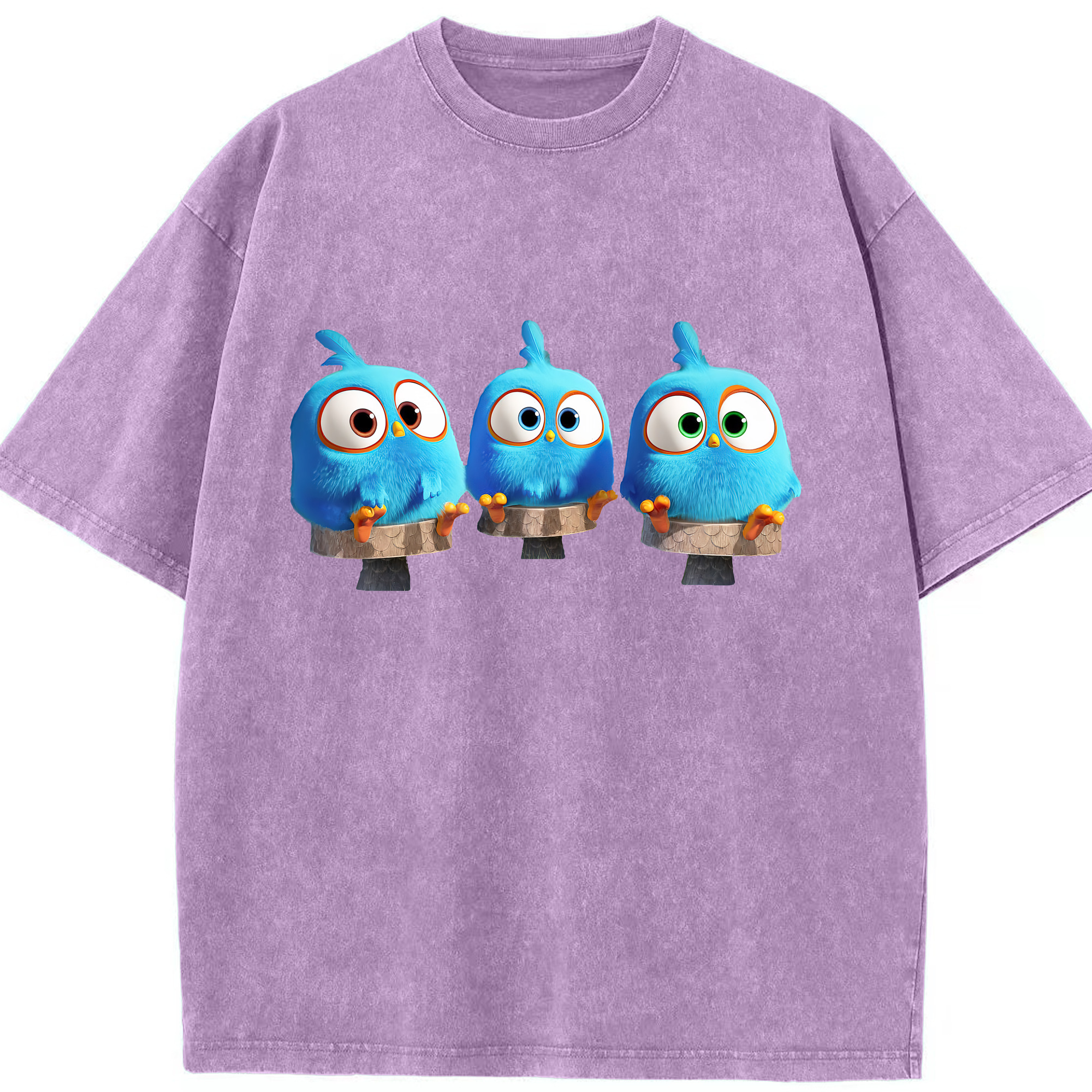 （画像用） Angry Birds アングリーバード 綿100% ヴィンテージ風 半袖Tシャツ（フロントプリント）