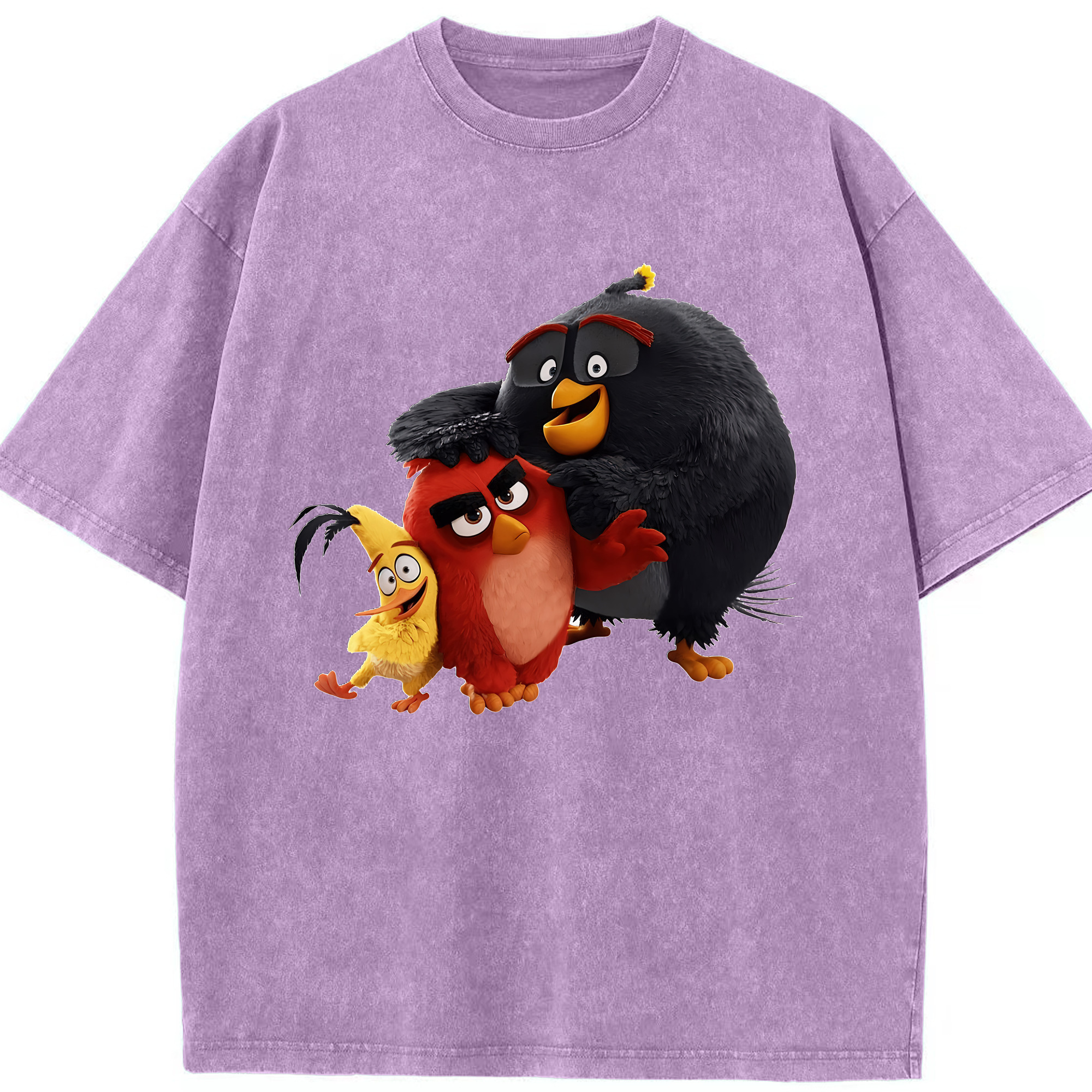 （画像用） Angry Birds アングリーバード 綿100% ヴィンテージ風 半袖Tシャツ（フロントプリント）