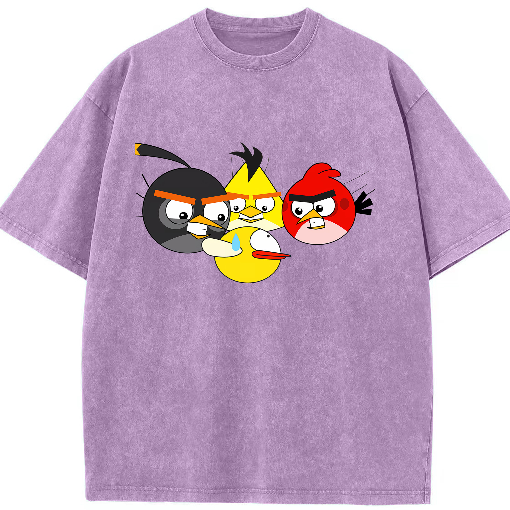 （画像用） Angry Birds アングリーバード 綿100% ヴィンテージ風 半袖Tシャツ（フロントプリント）