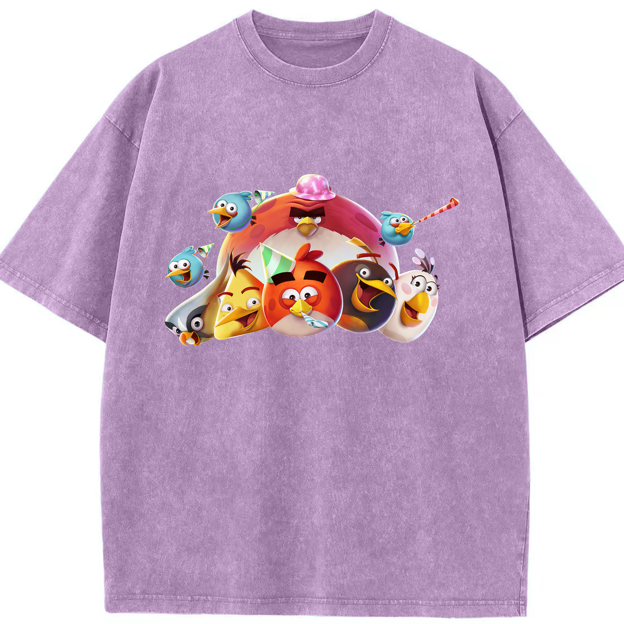 （画像用） Angry Birds アングリーバード 綿100% ヴィンテージ風 半袖Tシャツ（フロントプリント）