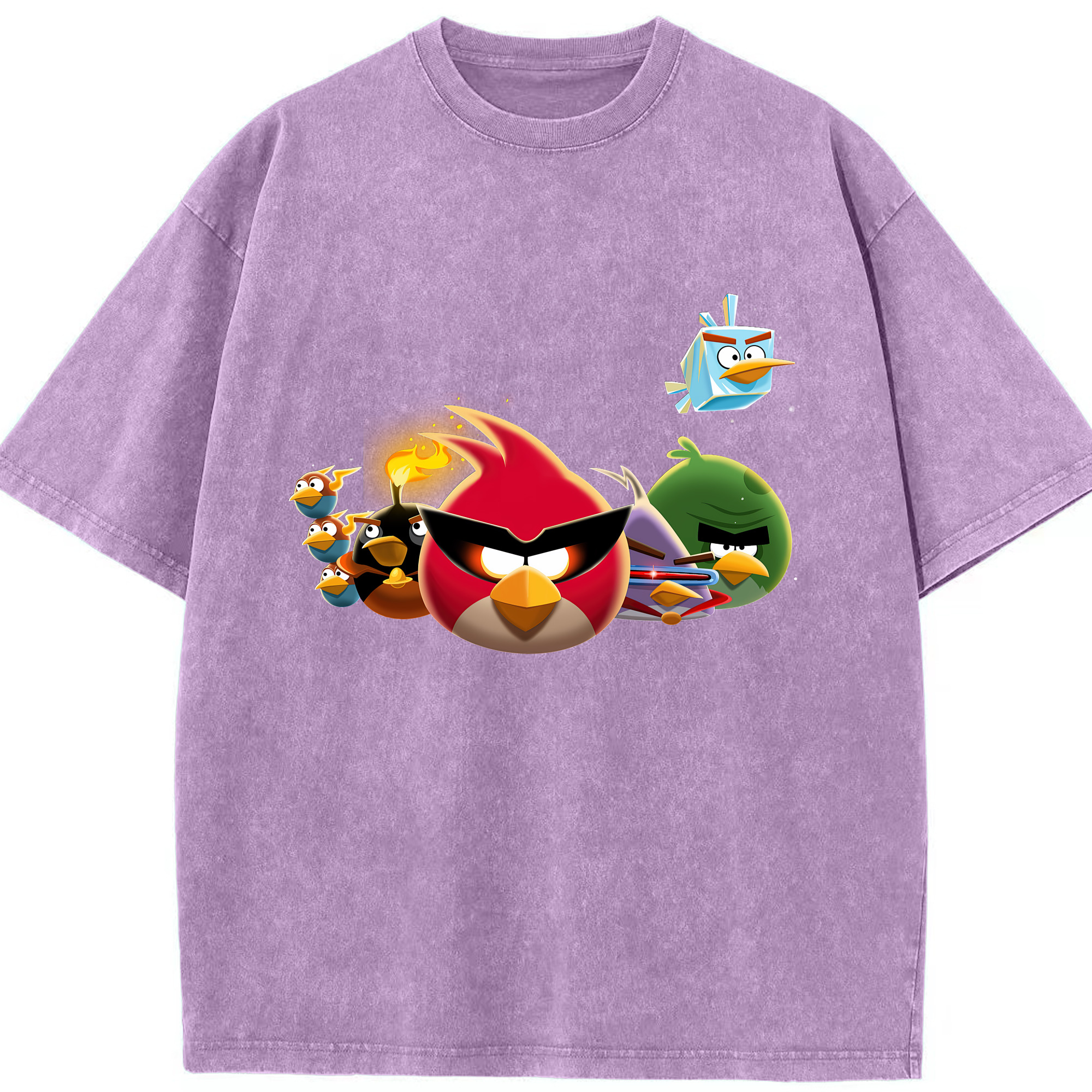 （画像用） Angry Birds アングリーバード 綿100% ヴィンテージ風 半袖Tシャツ（フロントプリント）