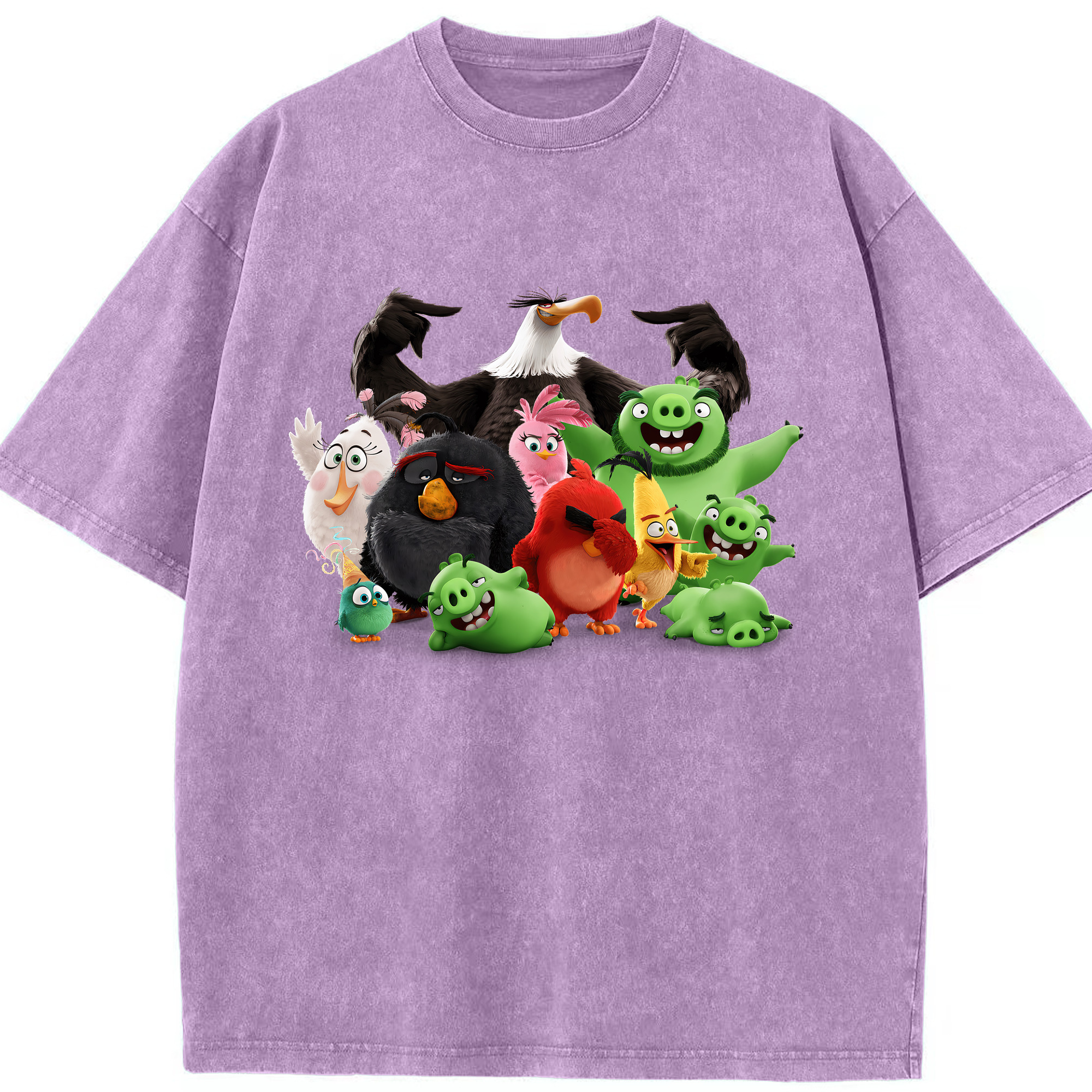 （画像用） Angry Birds アングリーバード 綿100% ヴィンテージ風 半袖Tシャツ（フロントプリント）