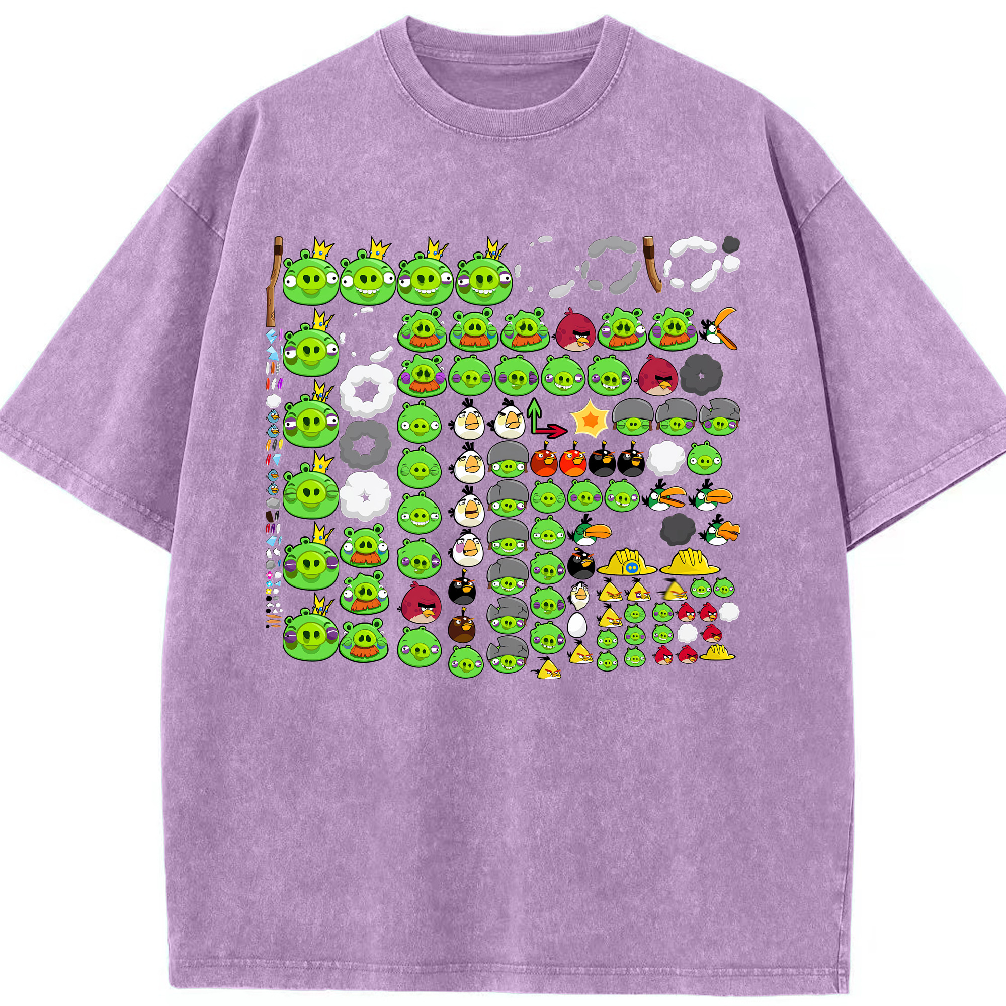 （画像用） Angry Birds アングリーバード 綿100% ヴィンテージ風 半袖Tシャツ（フロントプリント）