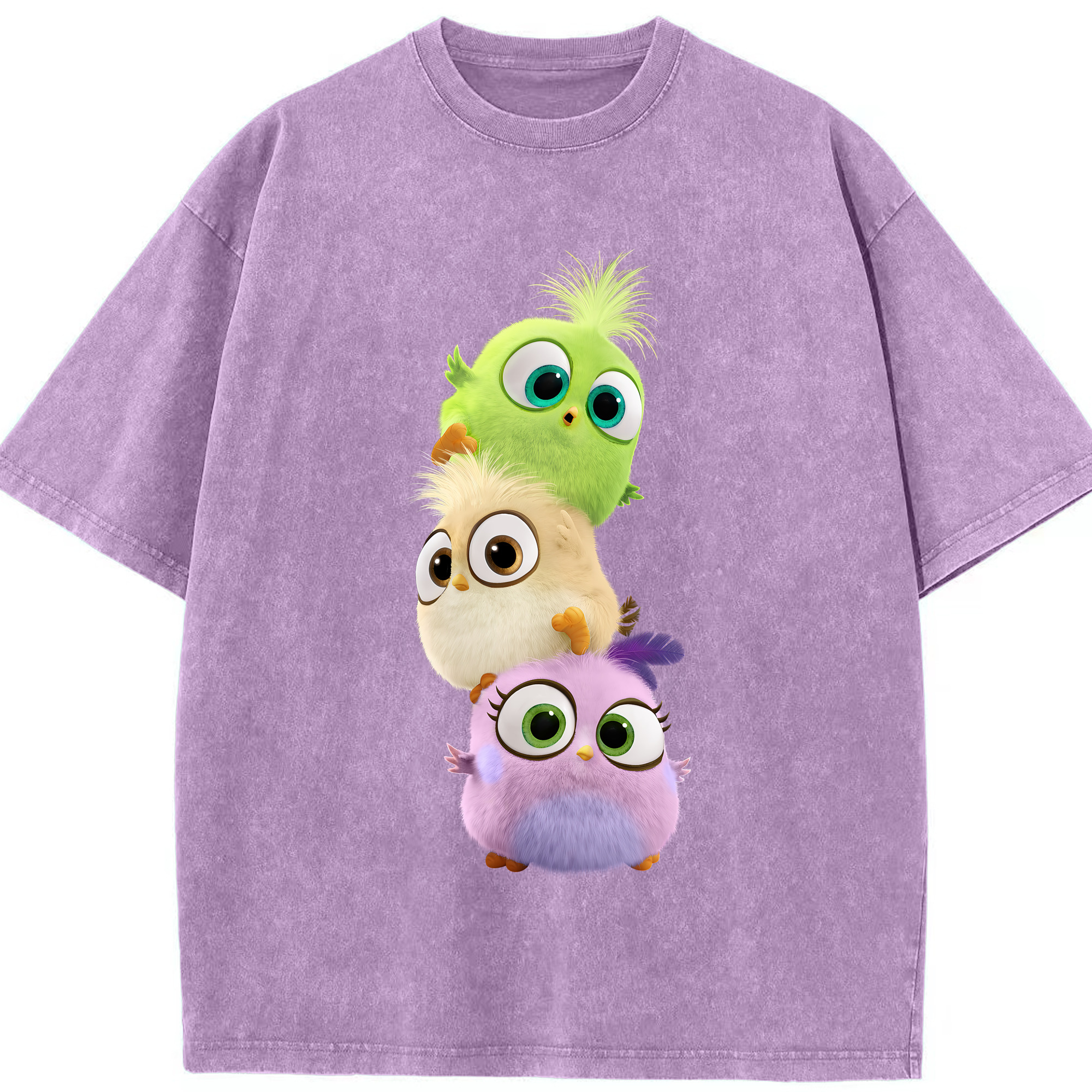 （画像用） Angry Birds アングリーバード 綿100% ヴィンテージ風 半袖Tシャツ（フロントプリント）