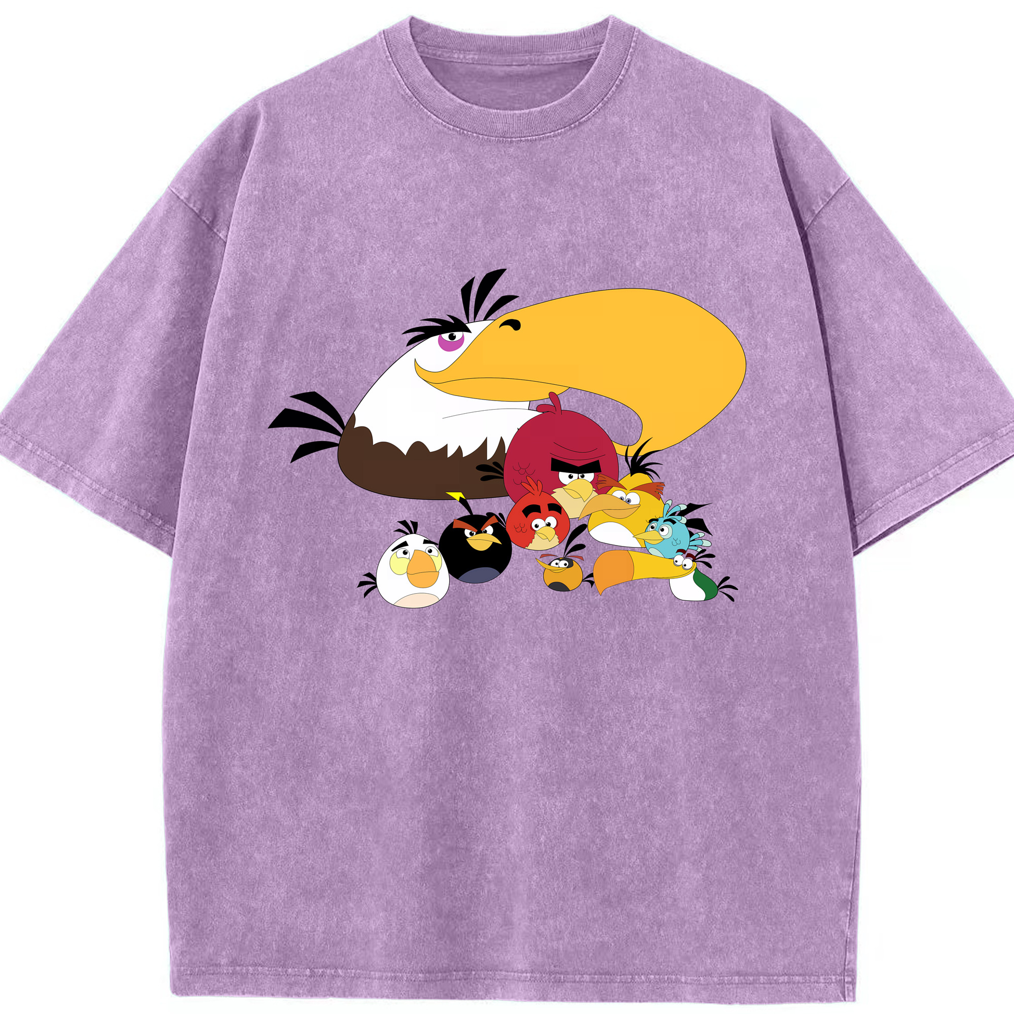 （画像用） Angry Birds アングリーバード 綿100% ヴィンテージ風 半袖Tシャツ（フロントプリント）