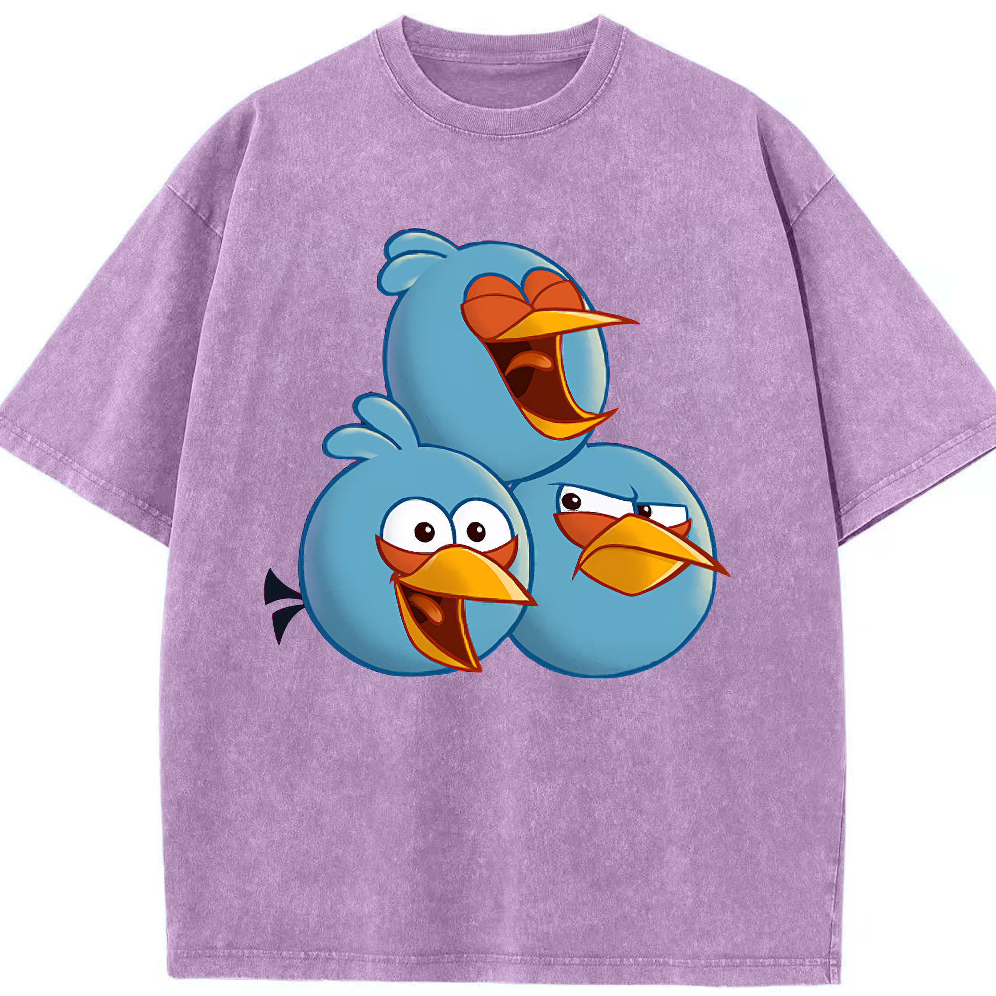 （画像用） Angry Birds アングリーバード 綿100% ヴィンテージ風 半袖Tシャツ（フロントプリント）