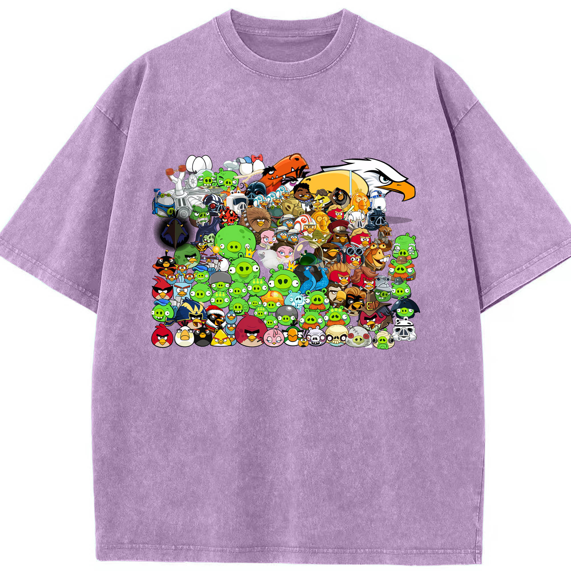 （画像用） Angry Birds アングリーバード 綿100% ヴィンテージ風 半袖Tシャツ（フロントプリント）