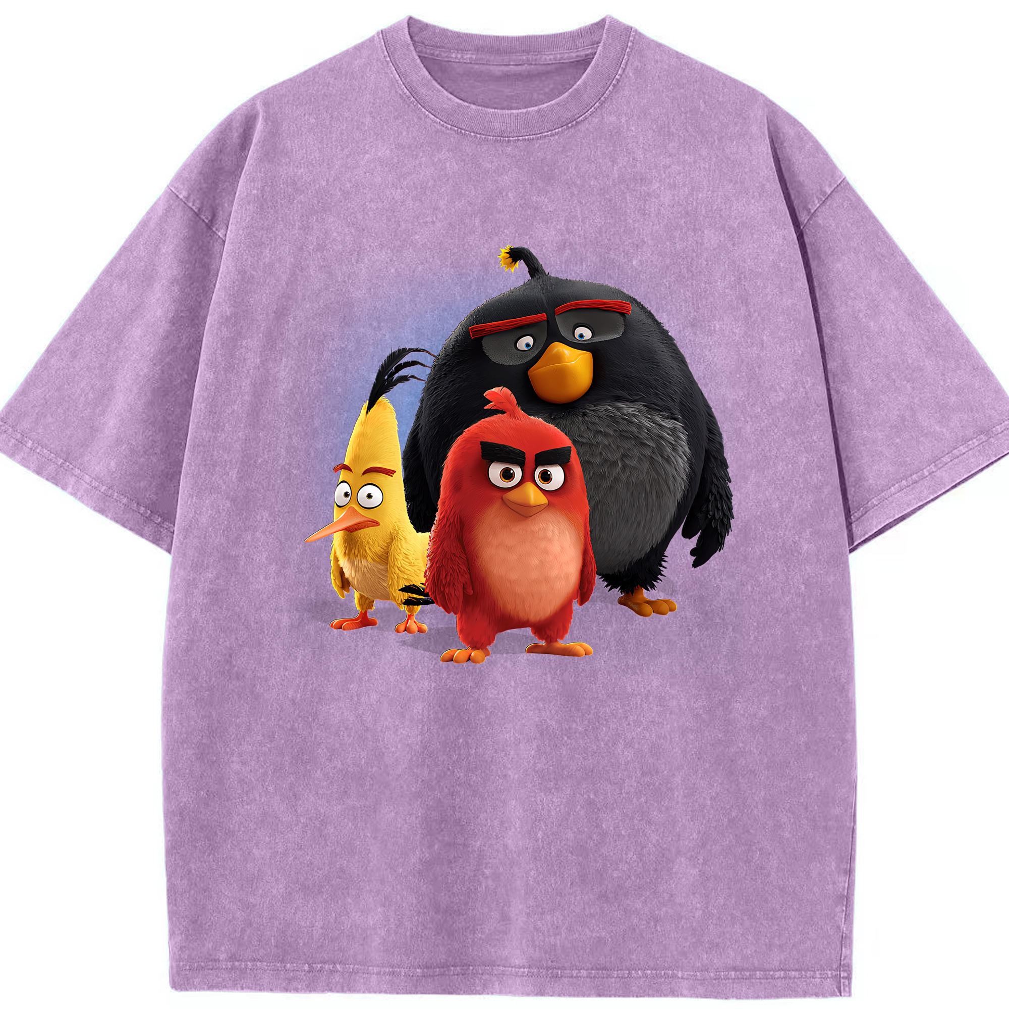 （画像用） Angry Birds アングリーバード 綿100% ヴィンテージ風 半袖Tシャツ（フロントプリント）