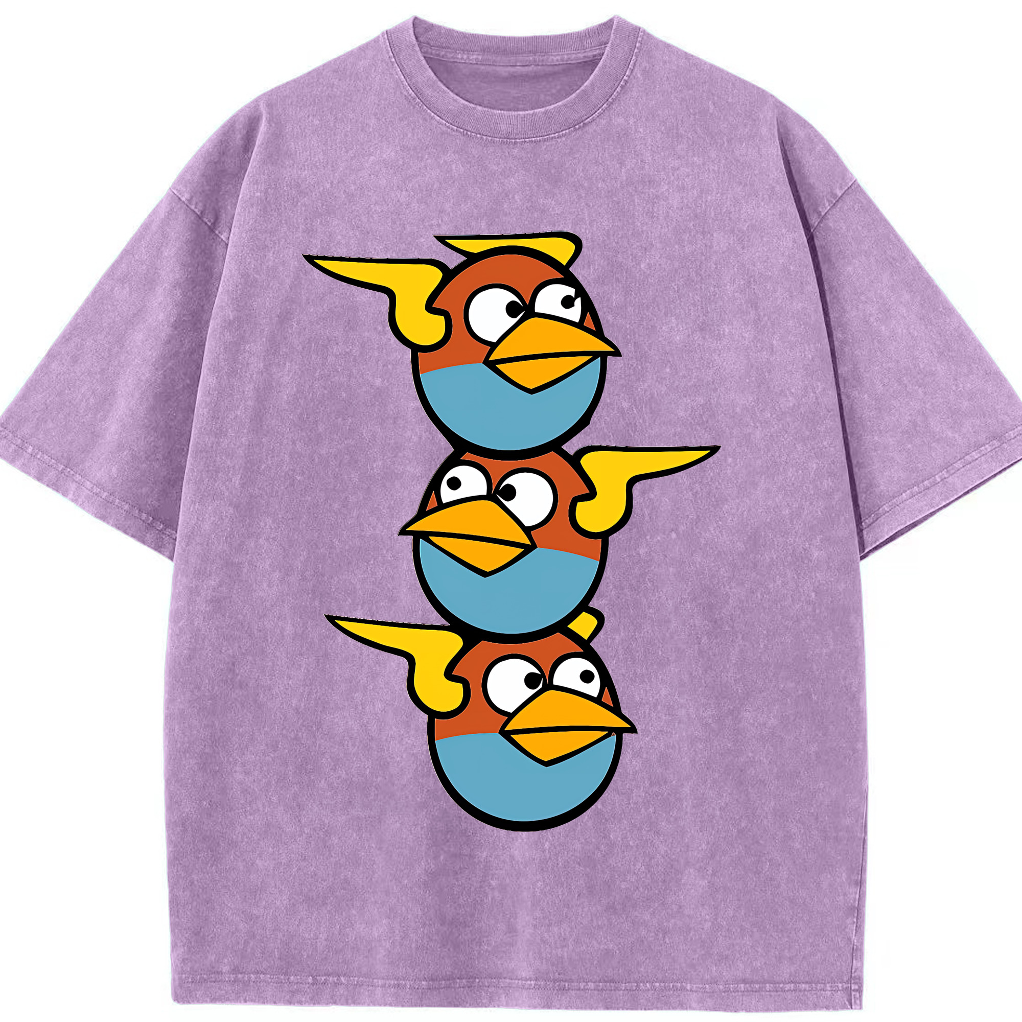 （画像用） Angry Birds アングリーバード 綿100% ヴィンテージ風 半袖Tシャツ（フロントプリント）
