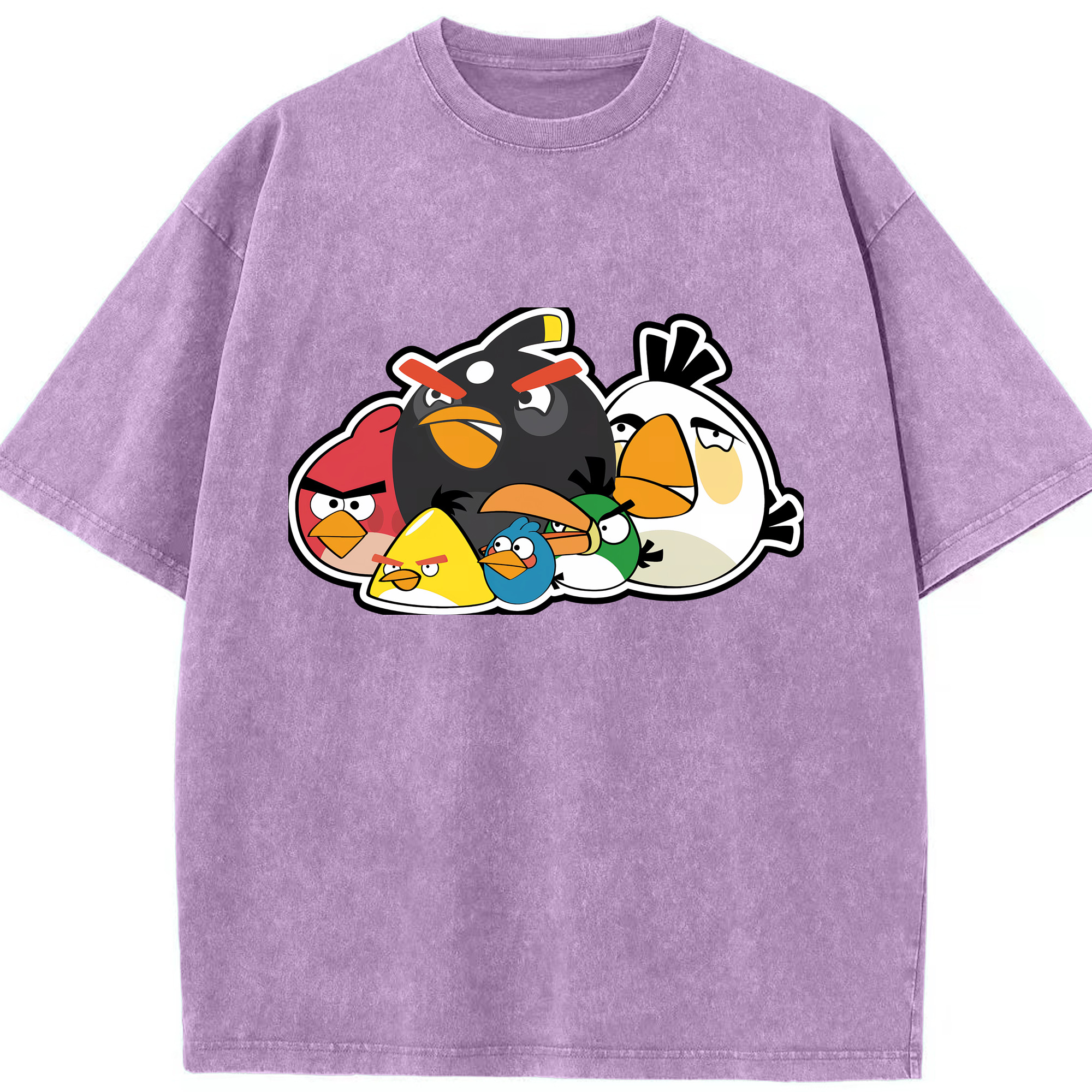 （画像用） Angry Birds アングリーバード 綿100% ヴィンテージ風 半袖Tシャツ（フロントプリント）