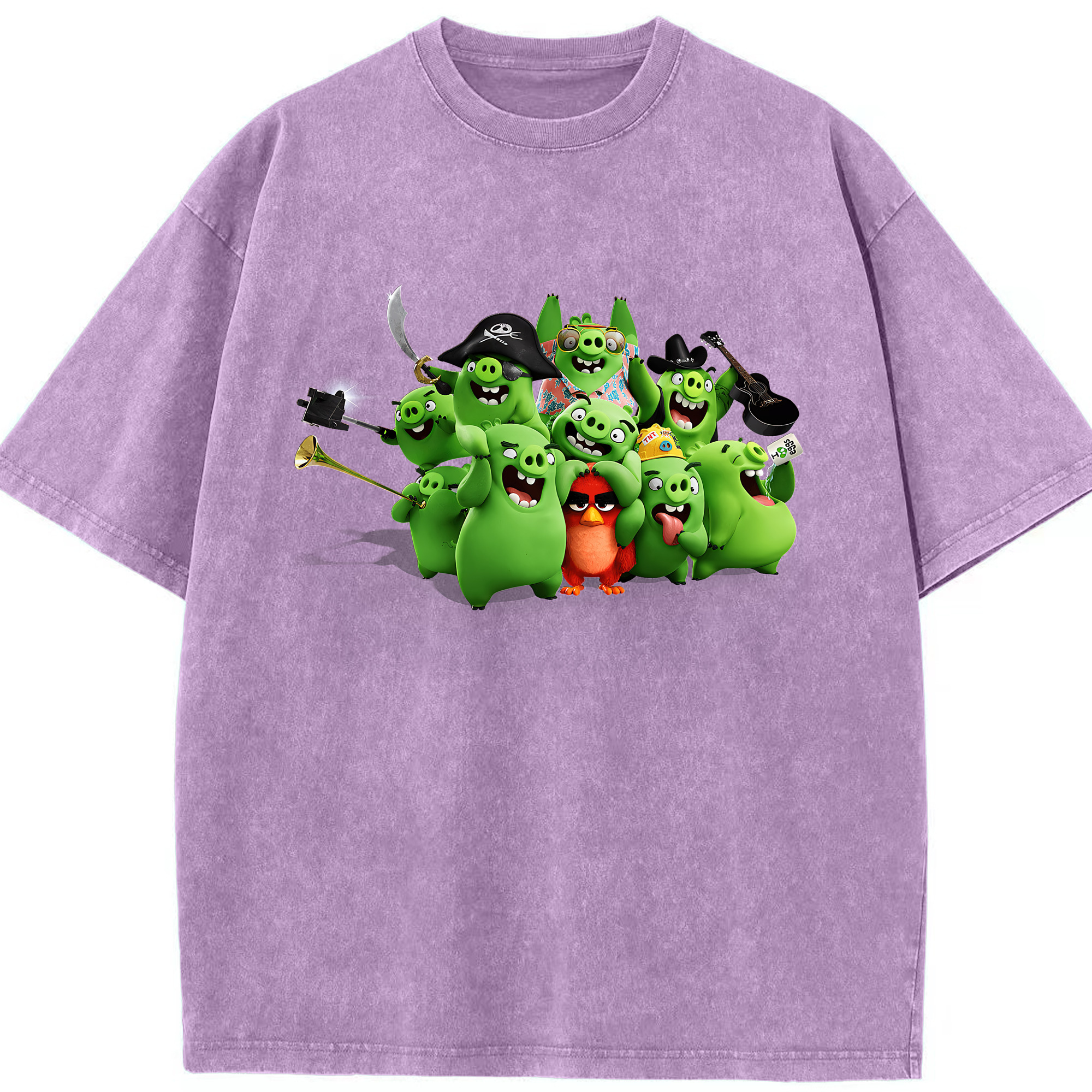 （画像用） Angry Birds アングリーバード 綿100% ヴィンテージ風 半袖Tシャツ（フロントプリント）