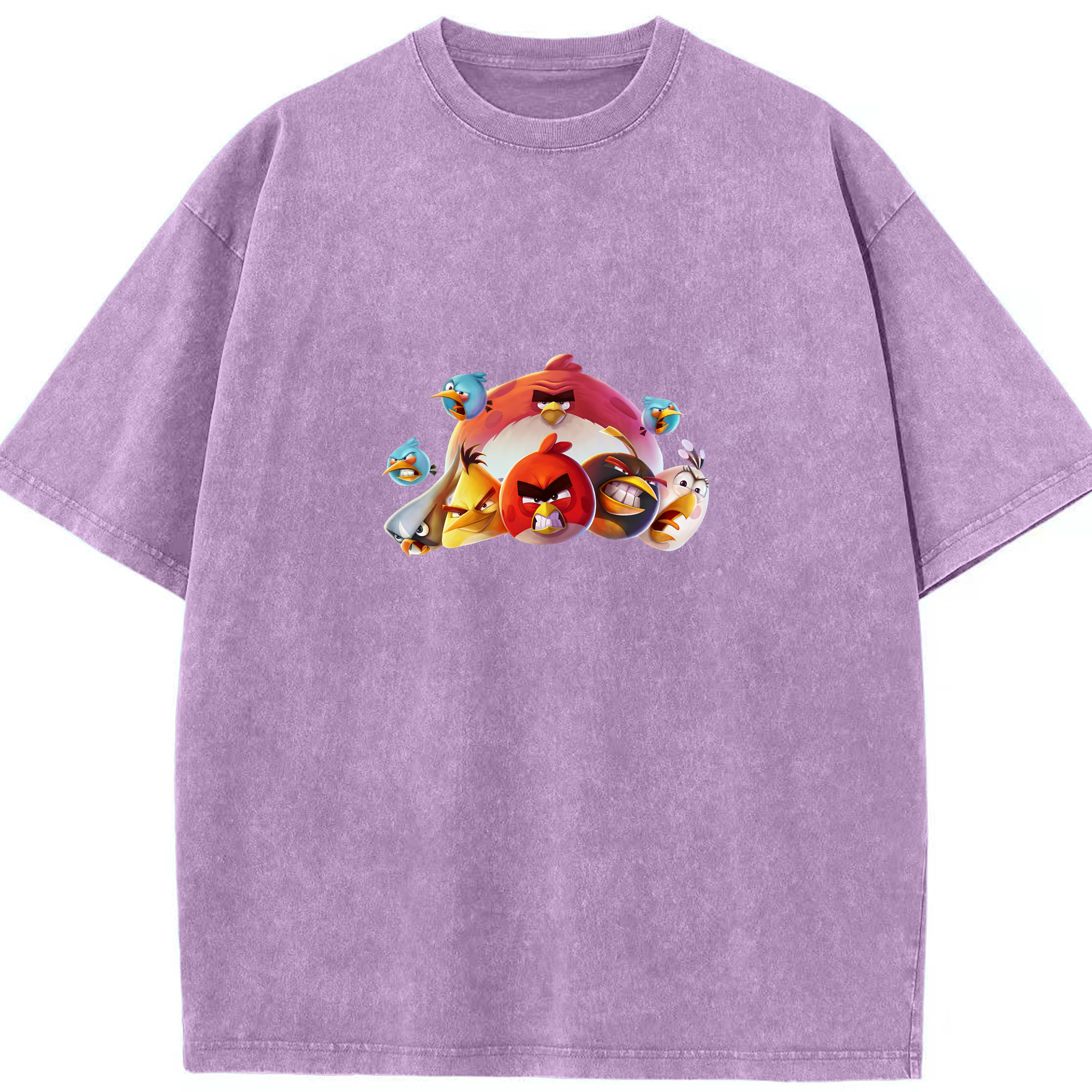 （画像用） Angry Birds アングリーバード 綿100% ヴィンテージ風 半袖Tシャツ（フロントプリント）