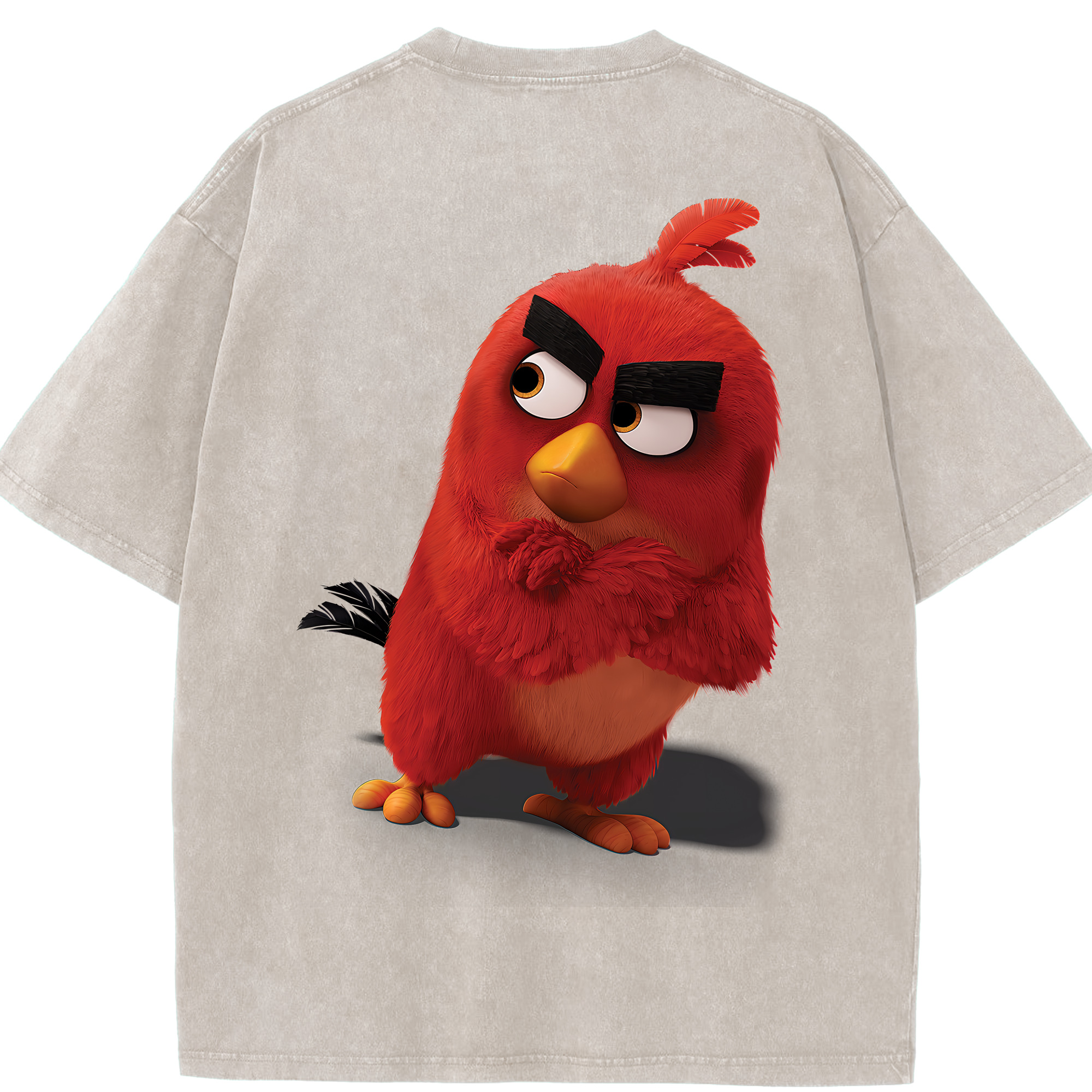 （画像用） Angry Birds アングリーバード 綿100% ヴィンテージ風 半袖Tシャツ（背面プリント）