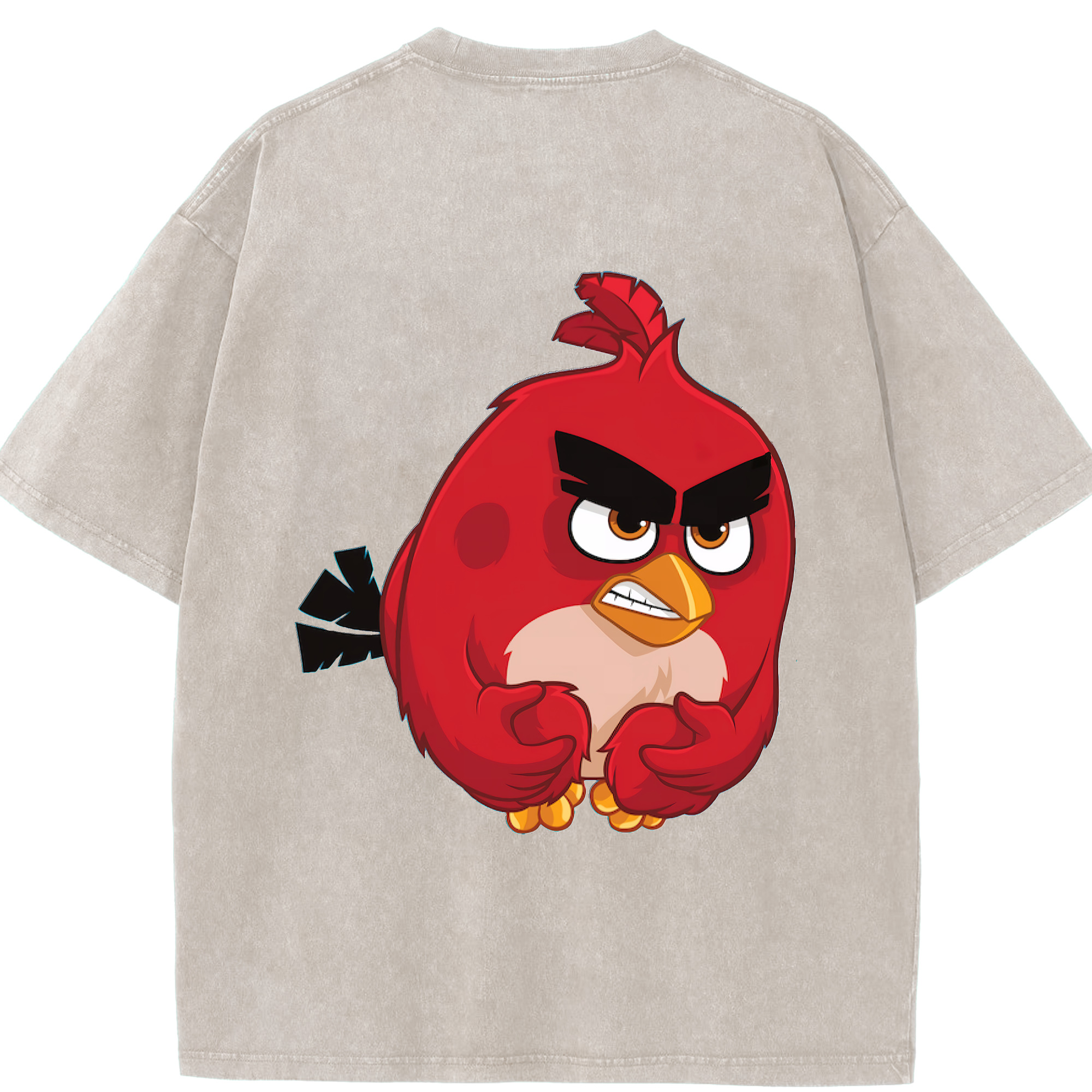 （画像用） Angry Birds アングリーバード 綿100% ヴィンテージ風 半袖Tシャツ（背面プリント）