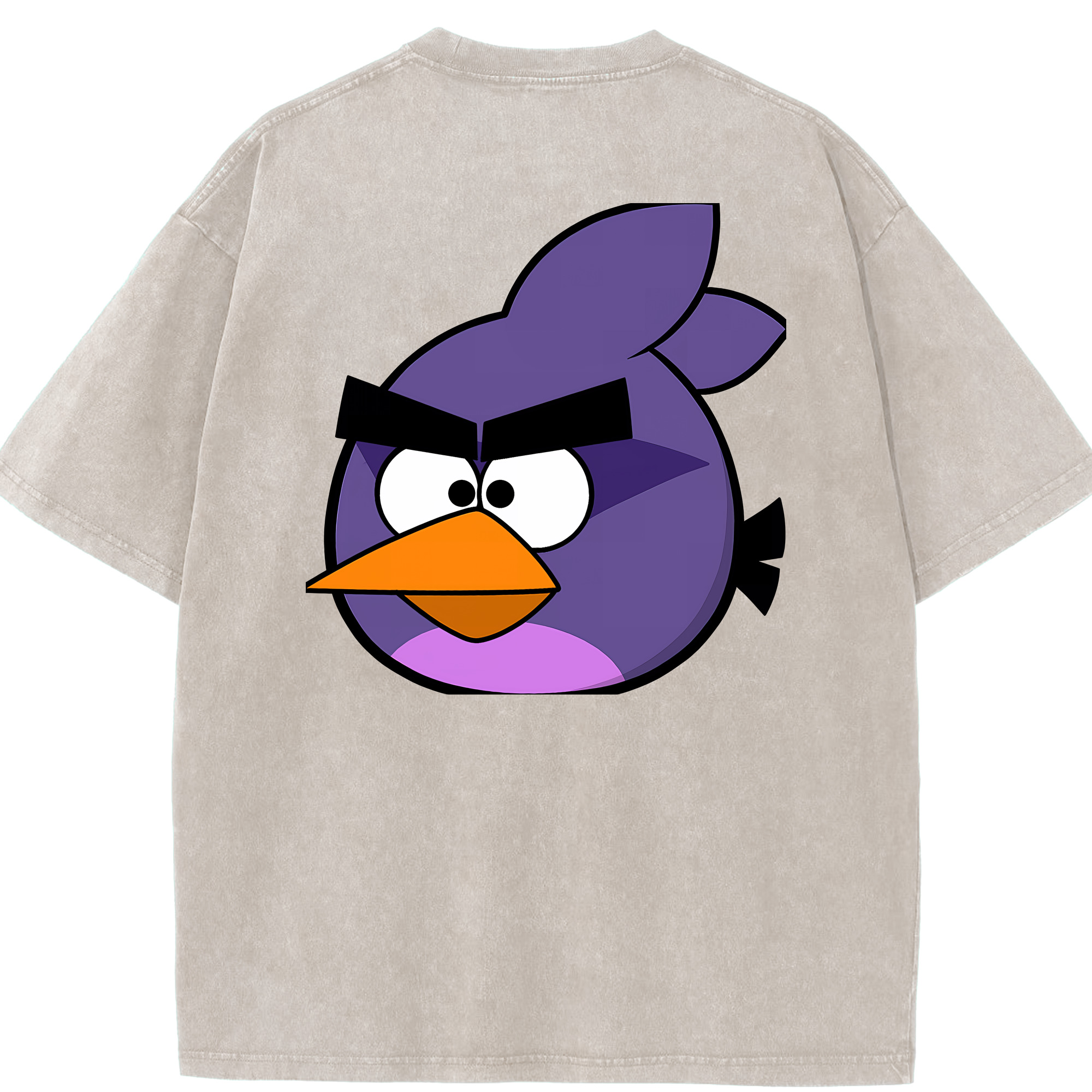 （画像用） Angry Birds アングリーバード 綿100% ヴィンテージ風 半袖Tシャツ（背面プリント）