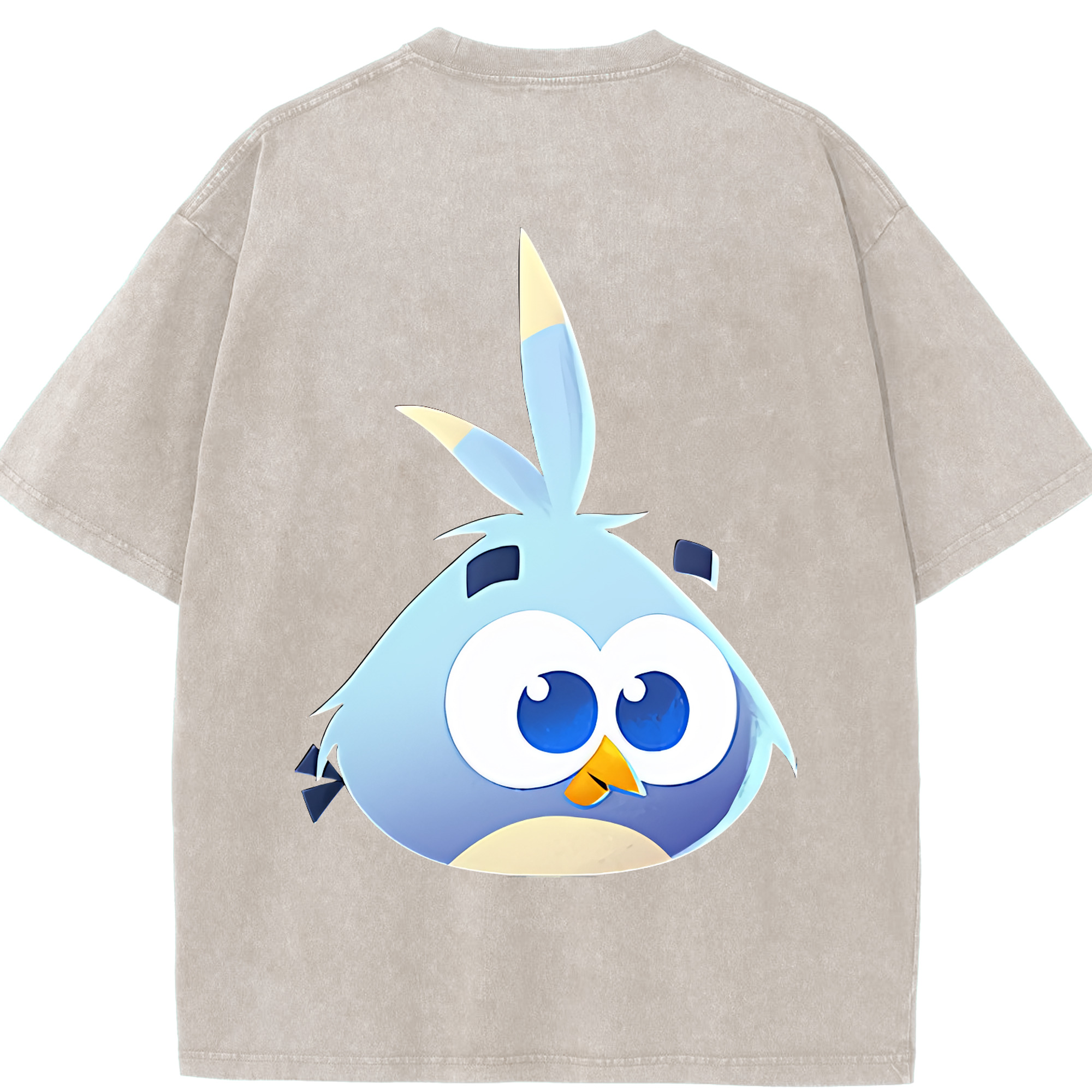 （画像用） Angry Birds アングリーバード 綿100% ヴィンテージ風 半袖Tシャツ（背面プリント）