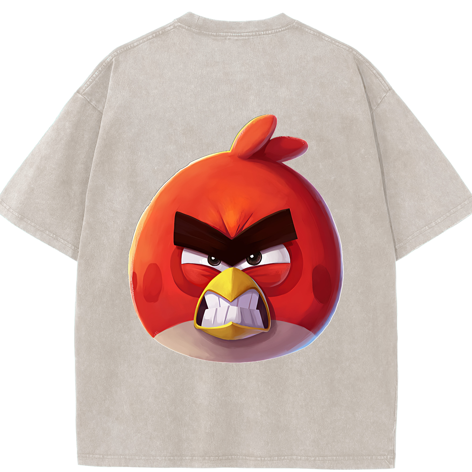 （画像用） Angry Birds アングリーバード 綿100% ヴィンテージ風 半袖Tシャツ（背面プリント）