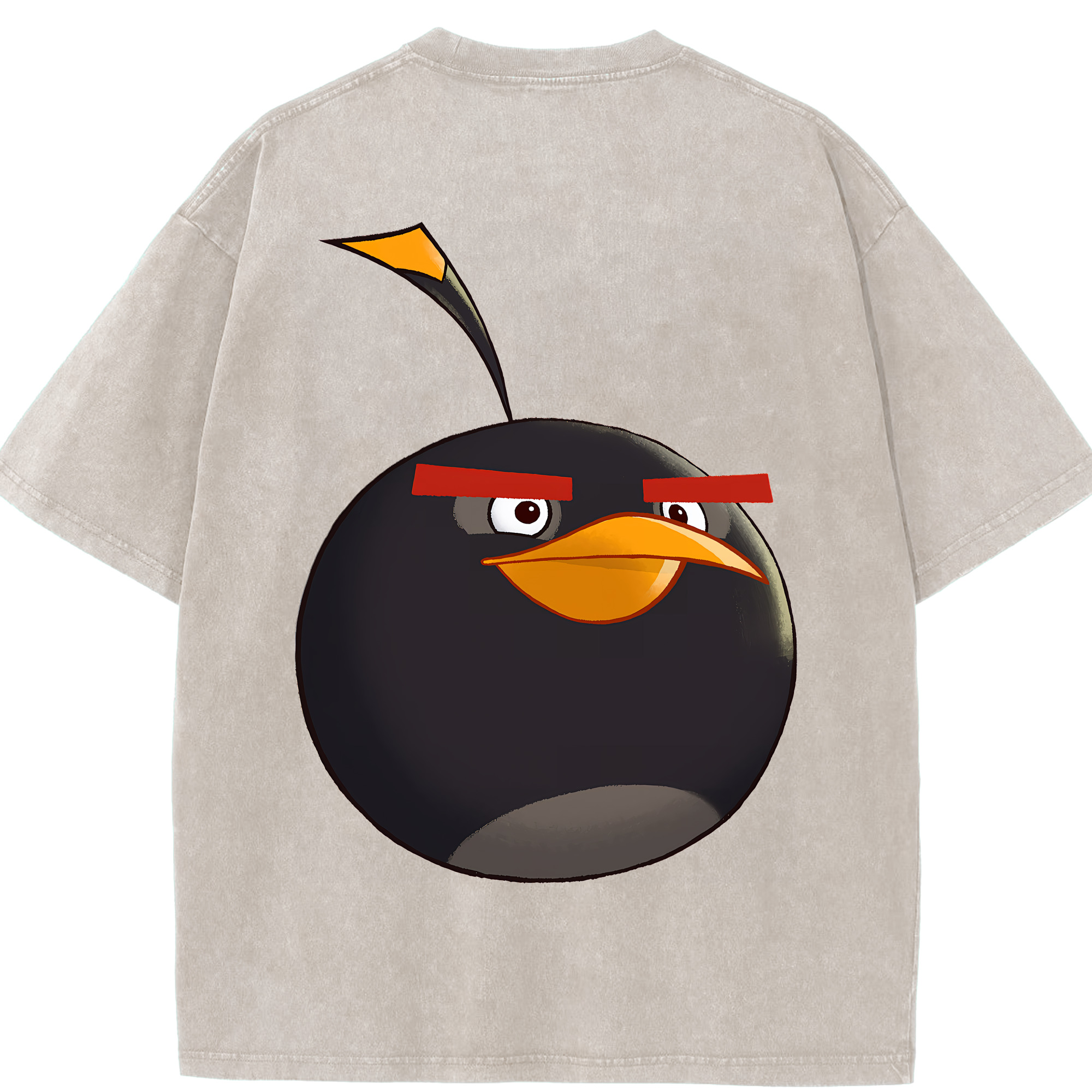 （画像用） Angry Birds アングリーバード 綿100% ヴィンテージ風 半袖Tシャツ（背面プリント）