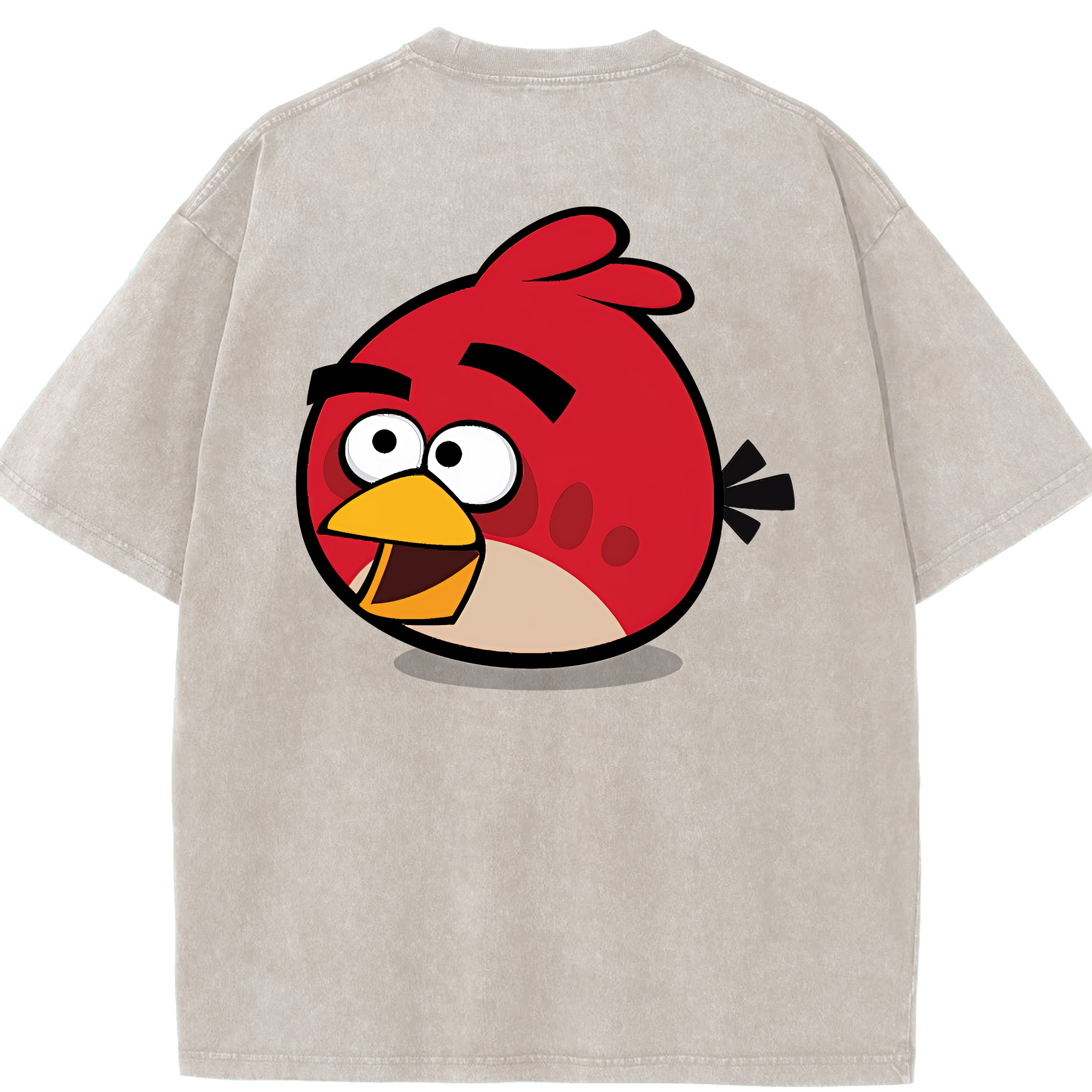 （画像用） Angry Birds アングリーバード 綿100% ヴィンテージ風 半袖Tシャツ（背面プリント）
