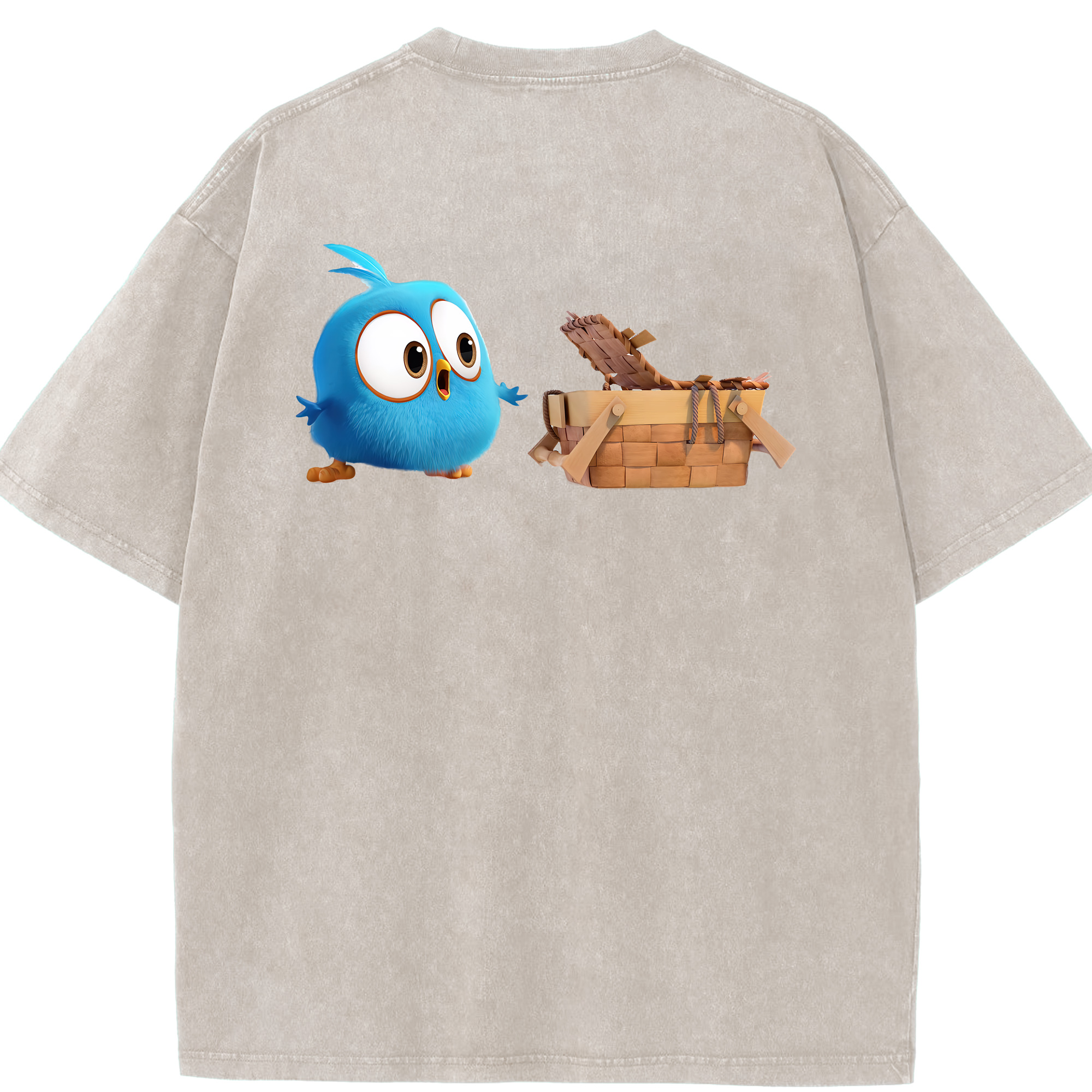 （画像用） Angry Birds アングリーバード 綿100% ヴィンテージ風 半袖Tシャツ（背面プリント）