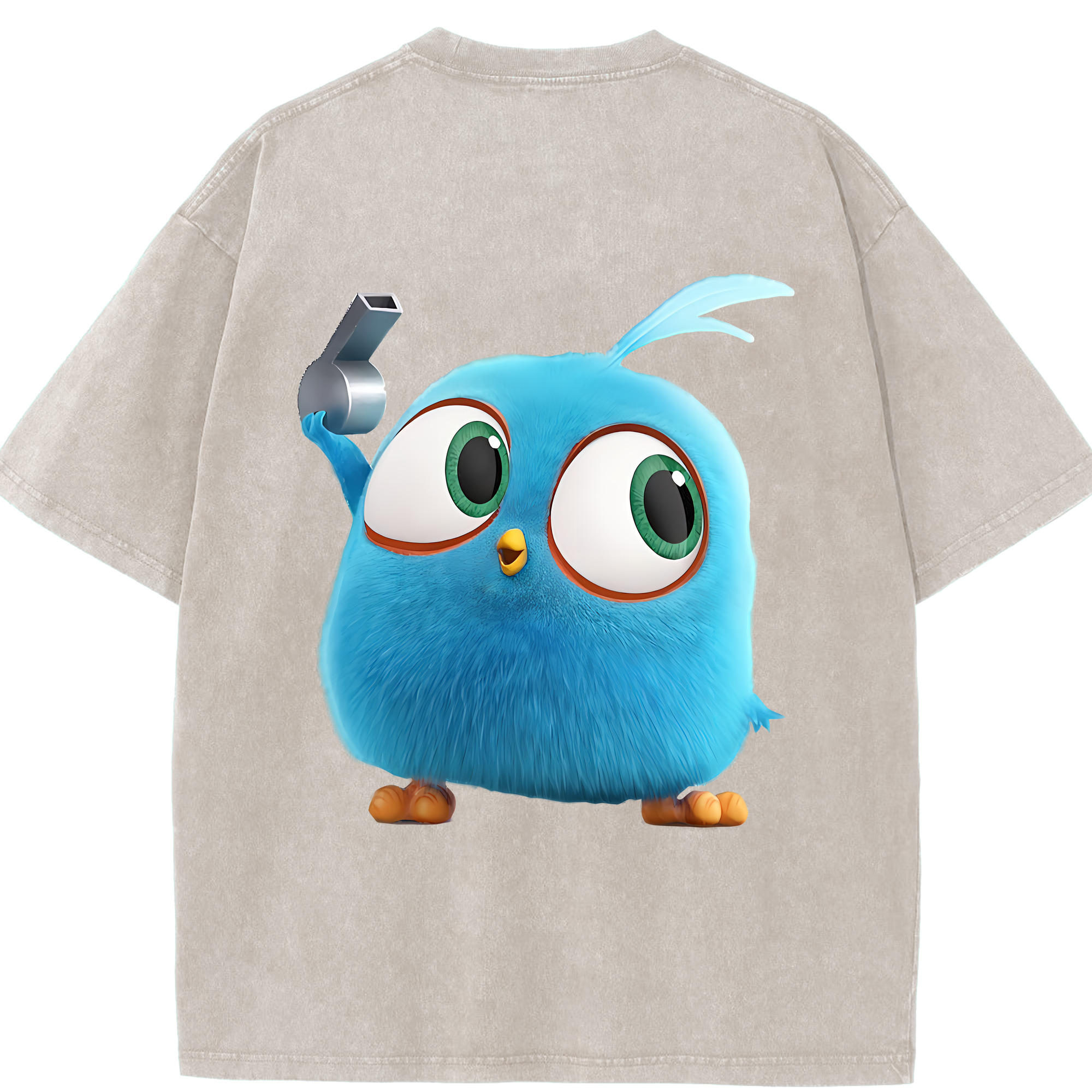 （画像用） Angry Birds アングリーバード 綿100% ヴィンテージ風 半袖Tシャツ（背面プリント）