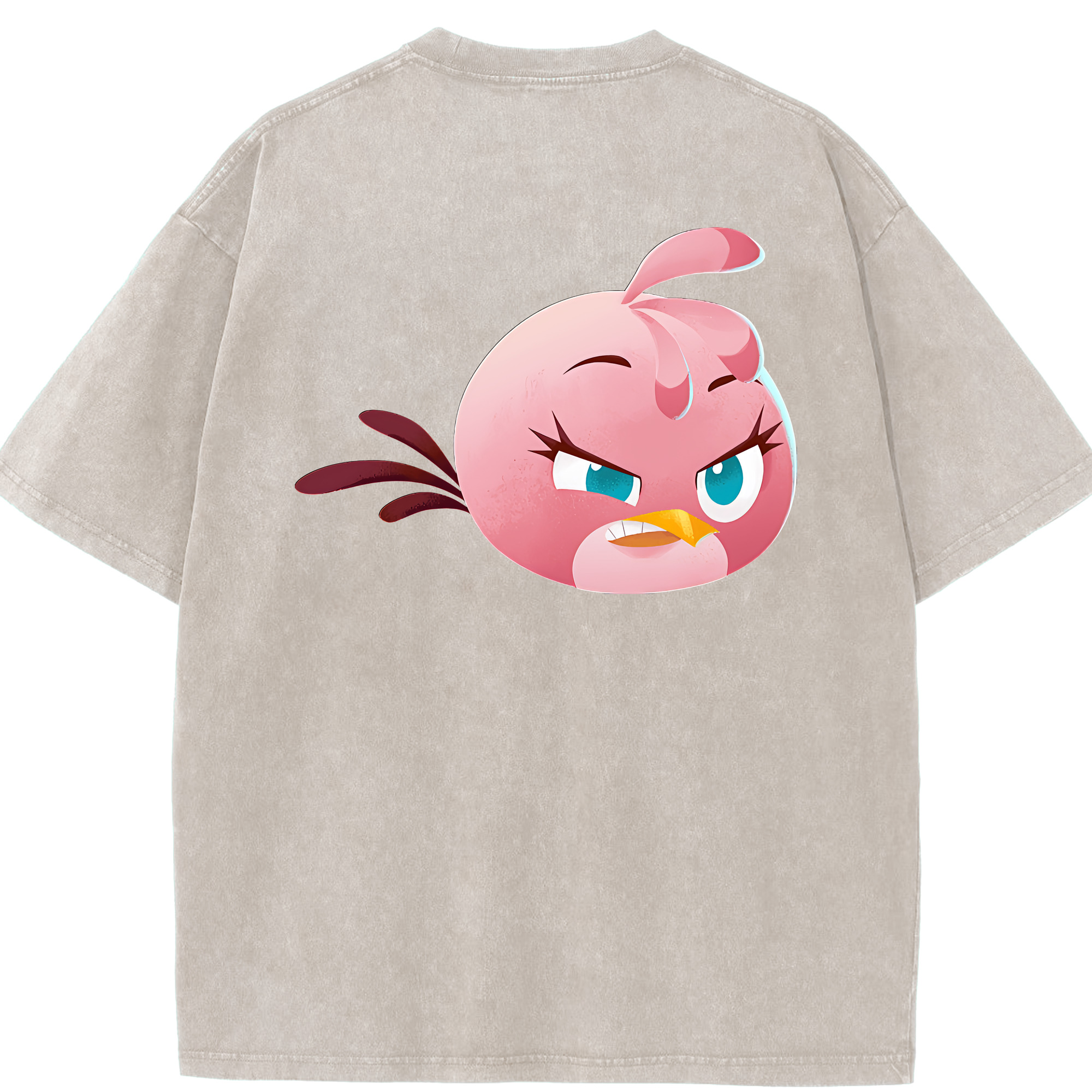 （画像用） Angry Birds アングリーバード 綿100% ヴィンテージ風 半袖Tシャツ（背面プリント）