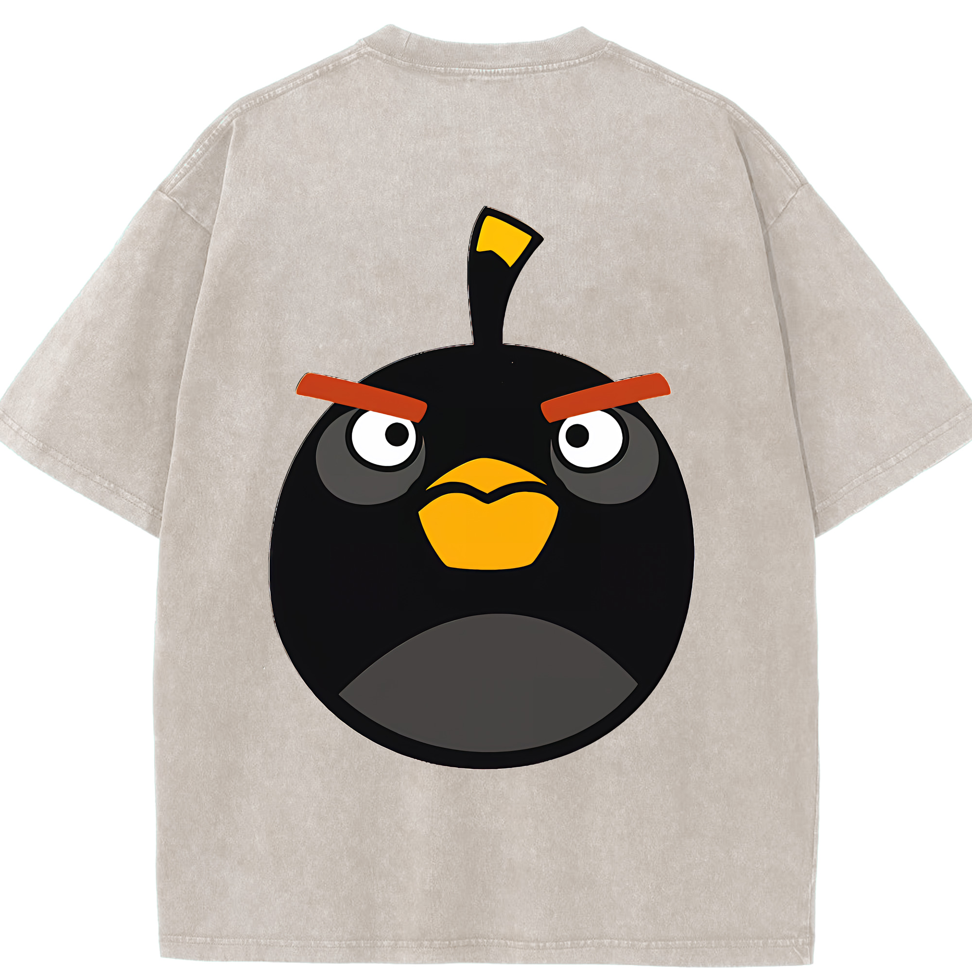 （画像用） Angry Birds アングリーバード 綿100% ヴィンテージ風 半袖Tシャツ（背面プリント）