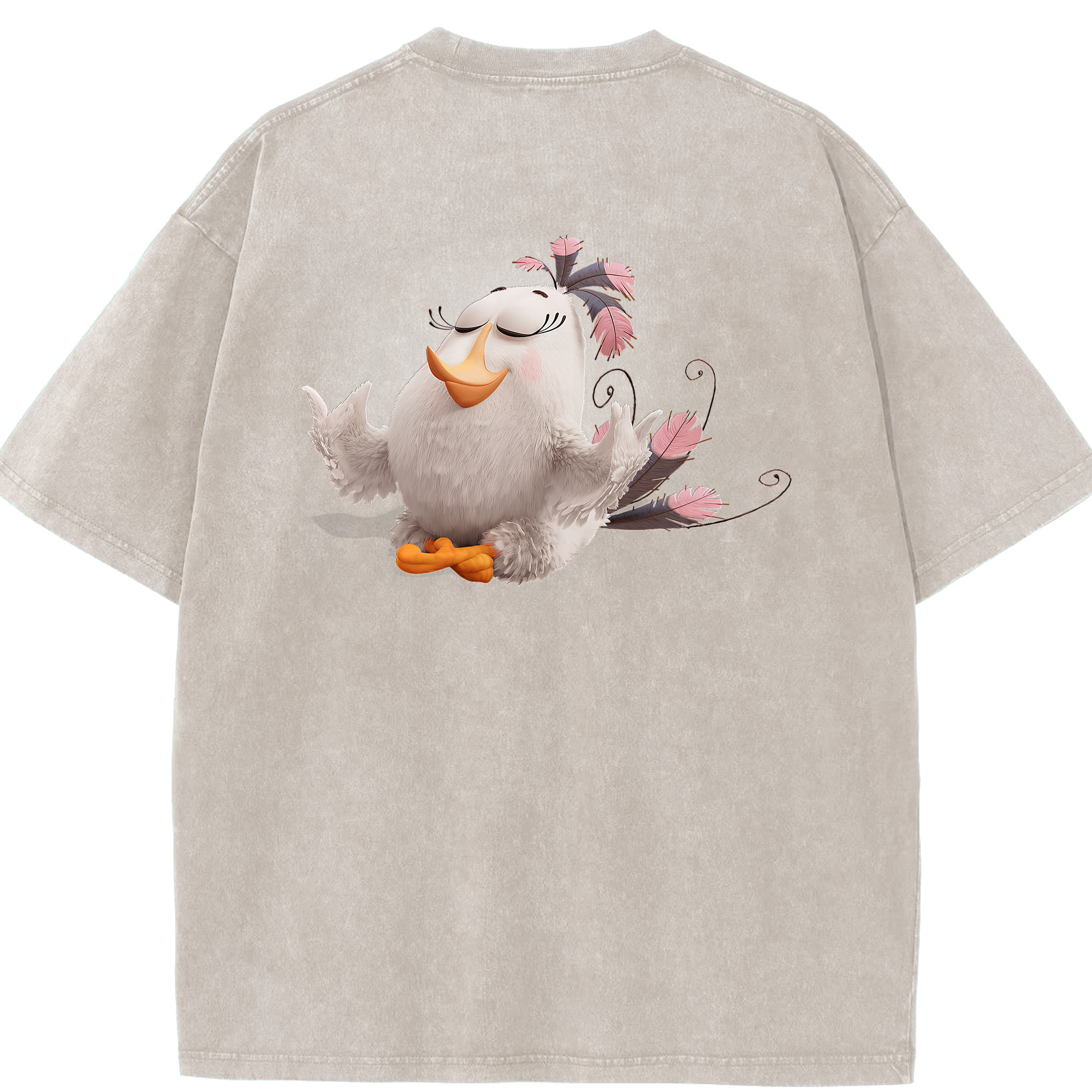 （画像用） Angry Birds アングリーバード 綿100% ヴィンテージ風 半袖Tシャツ（背面プリント）