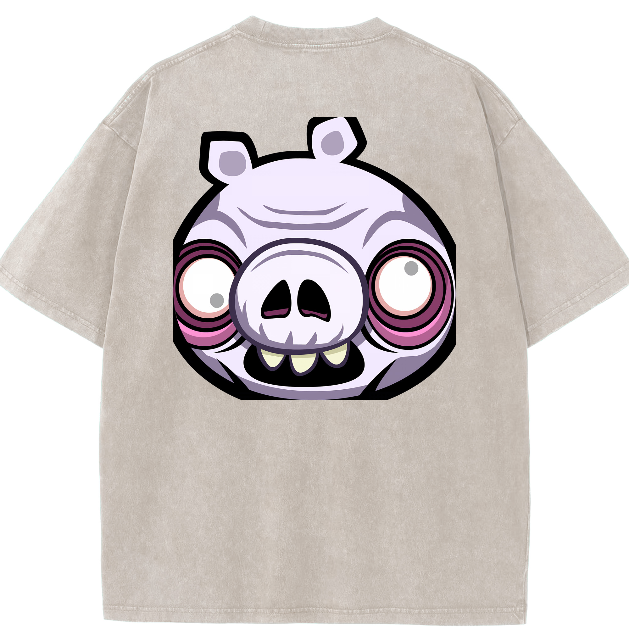 （画像用） Angry Birds アングリーバード 綿100% ヴィンテージ風 半袖Tシャツ（背面プリント）